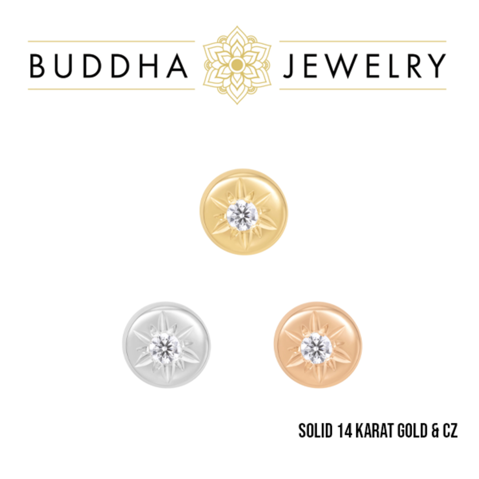 Buddha Jewelry Organics Buddha Jewelry Organics "Lark" press fit end with CZ