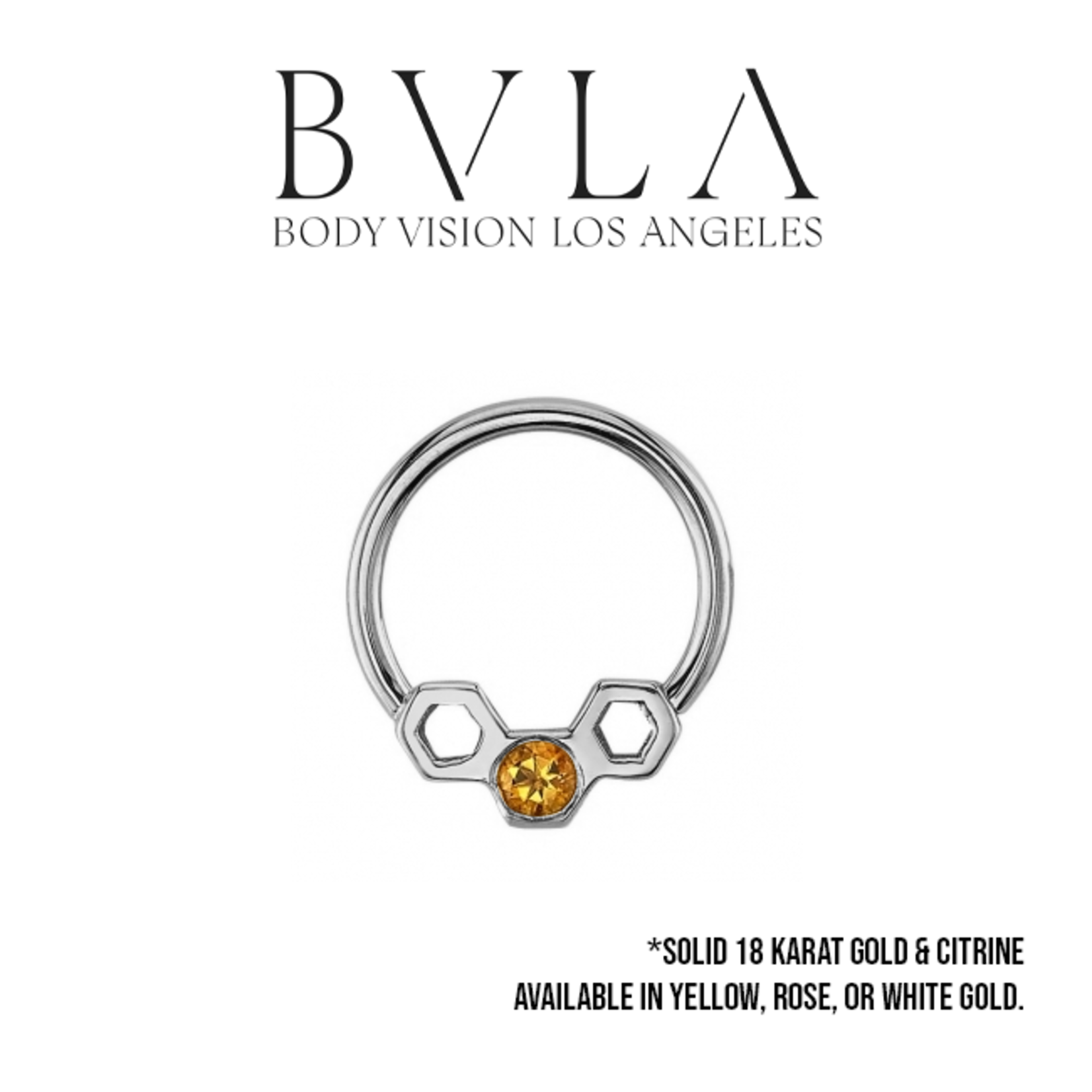 BVLA BVLA 16g "Honeycomb Ring" seam ring with 2.0 AA citrine