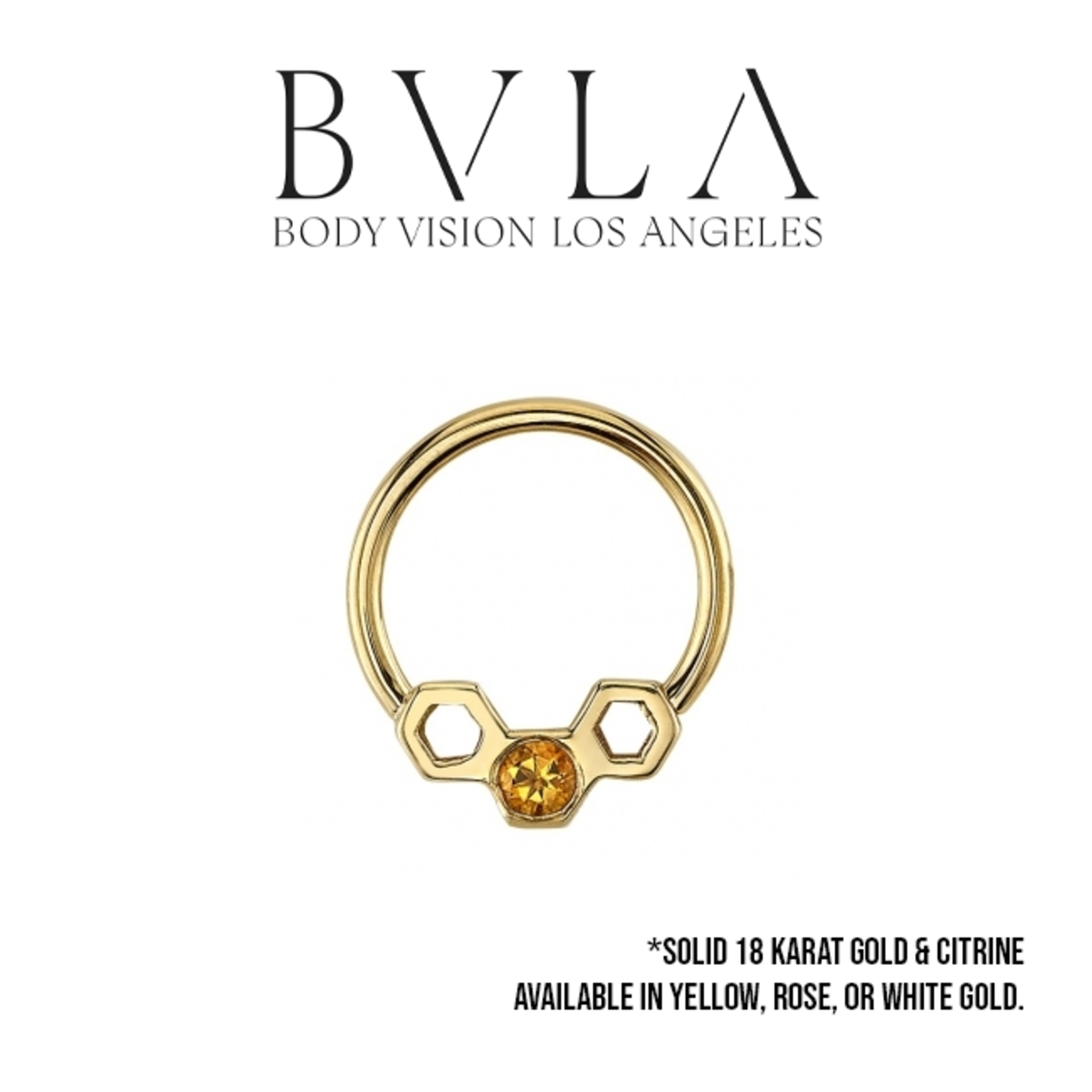 BVLA BVLA 16g "Honeycomb Ring" seam ring with 2.0 AA citrine