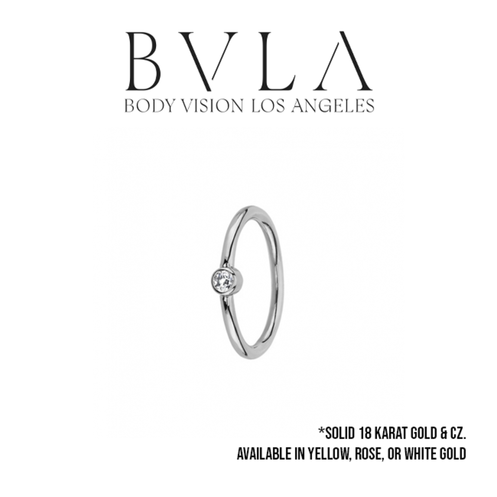BVLA BVLA 16g Fixed Bezel Ring with 2.5 CZ. Navel Orientation.