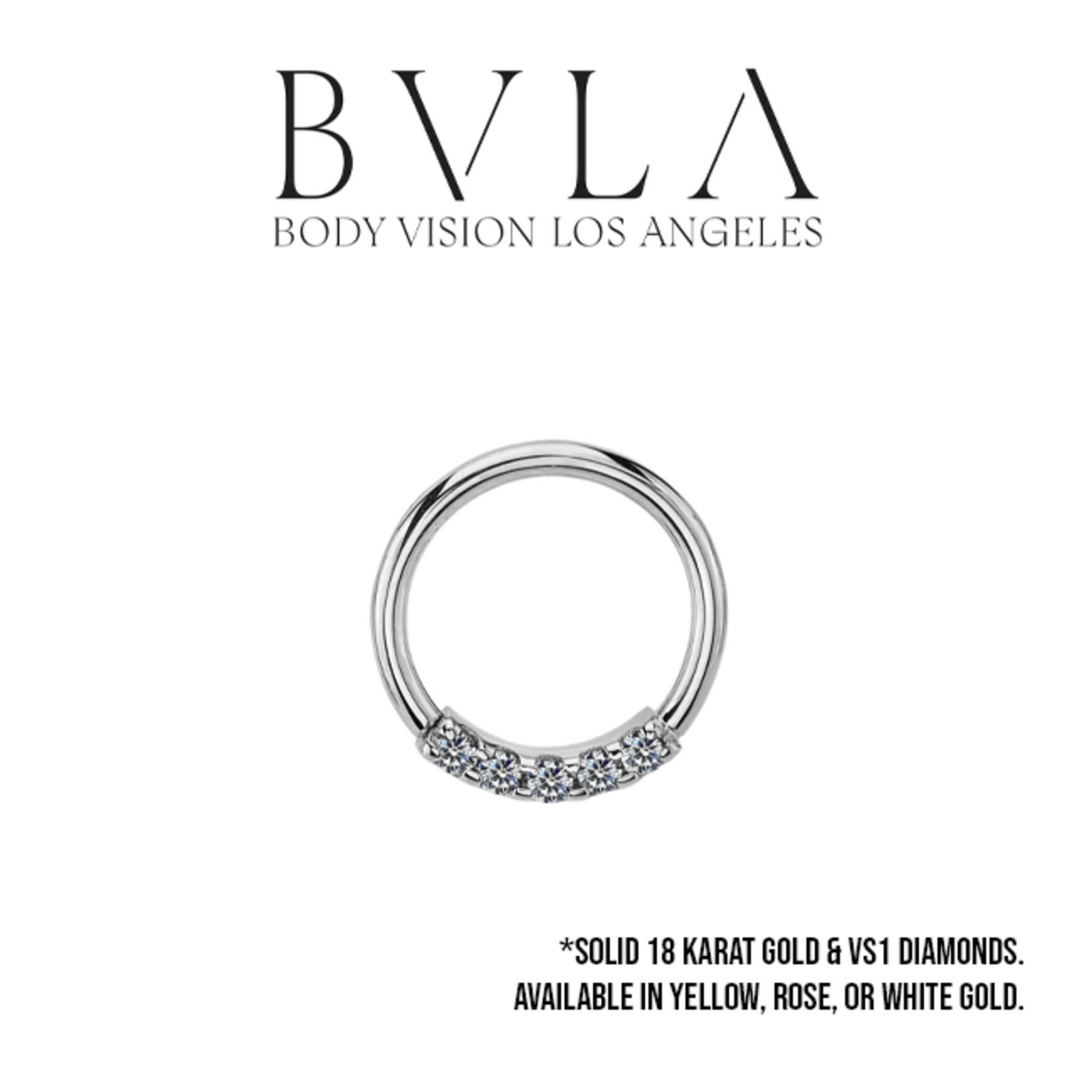 BVLA 16g BVLA "Blaze 5" seam ring with 5x 1.5 VS1 diamonds