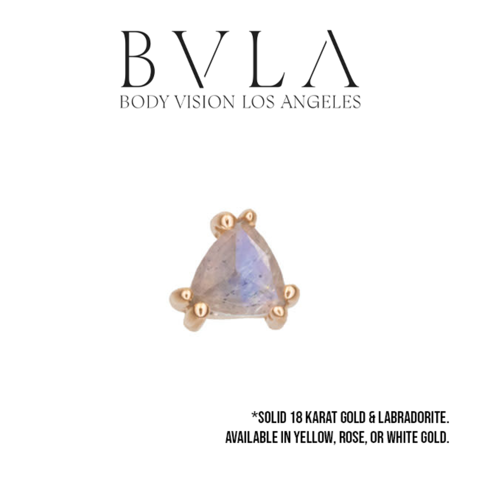 BVLA BVLA "Tanti" double-prong trillion press fit end with 3.0 rose cut labradorite