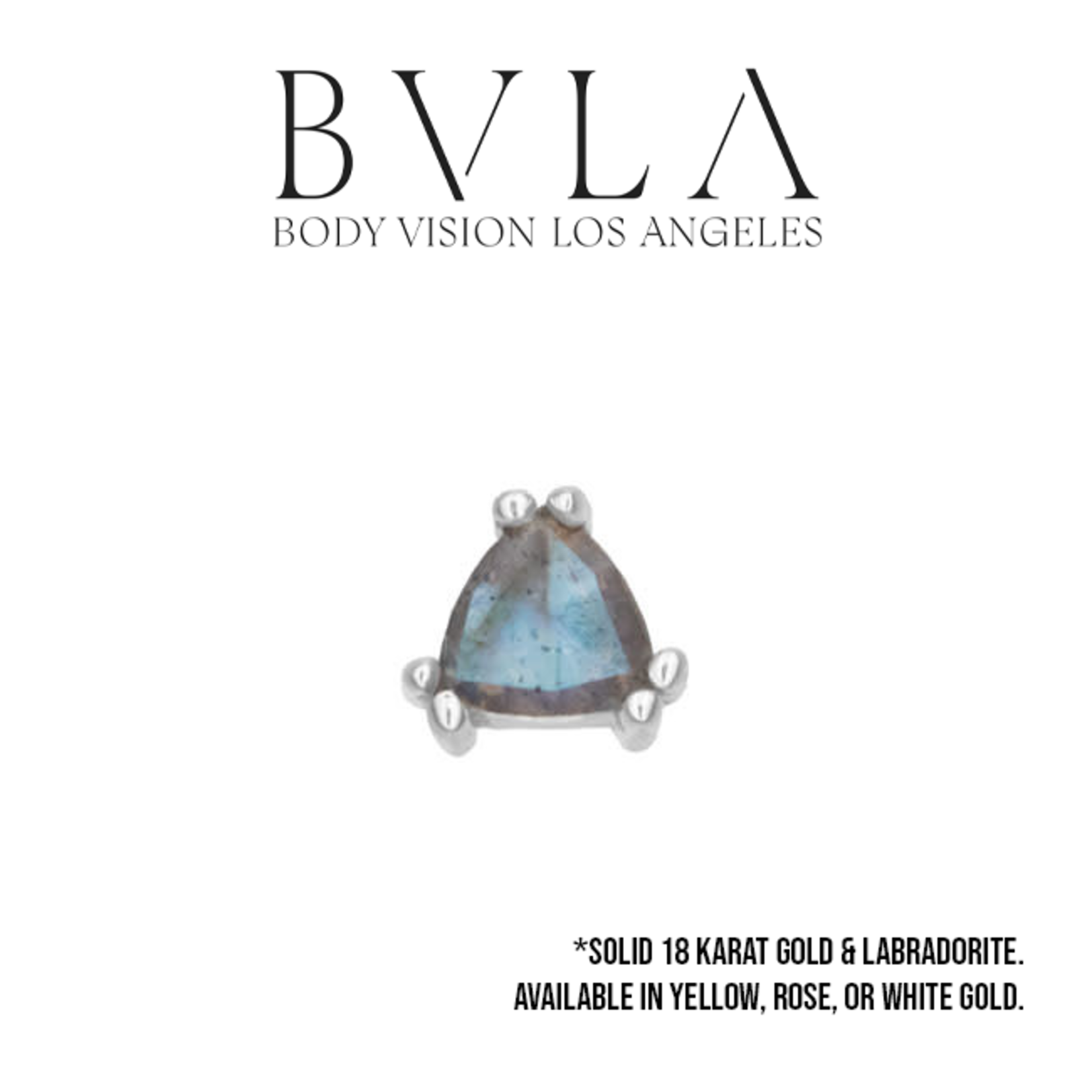 BVLA BVLA "Tanti" double-prong trillion press fit end with 3.0 rose cut labradorite