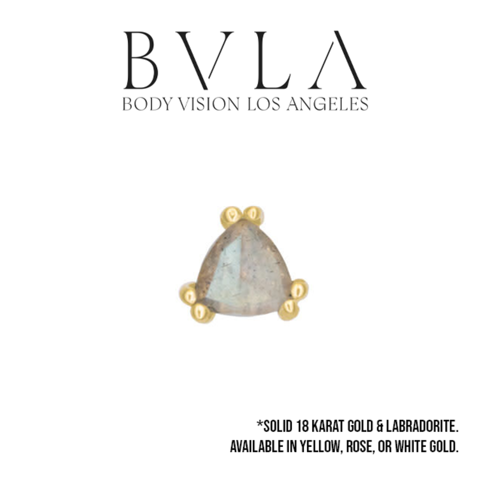 BVLA BVLA "Tanti" double-prong trillion press fit end with 3.0 rose cut labradorite