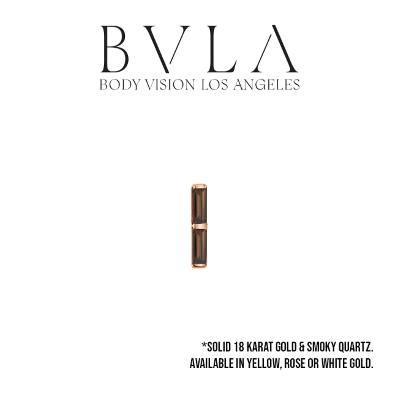 BVLA BVLA 5.0x1.25mm "Rosalia" press-fit end with 2x 2.5x1.0mm Smoky Quartz