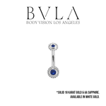 BVLA BVLA 14g 7/16 "Beaded Raine" with 3.0 & 2.0 AA sapphire