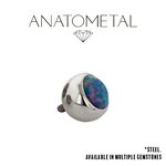 Anatometal Anatometal 14g Steel Gem Ball with Cabochon Stone