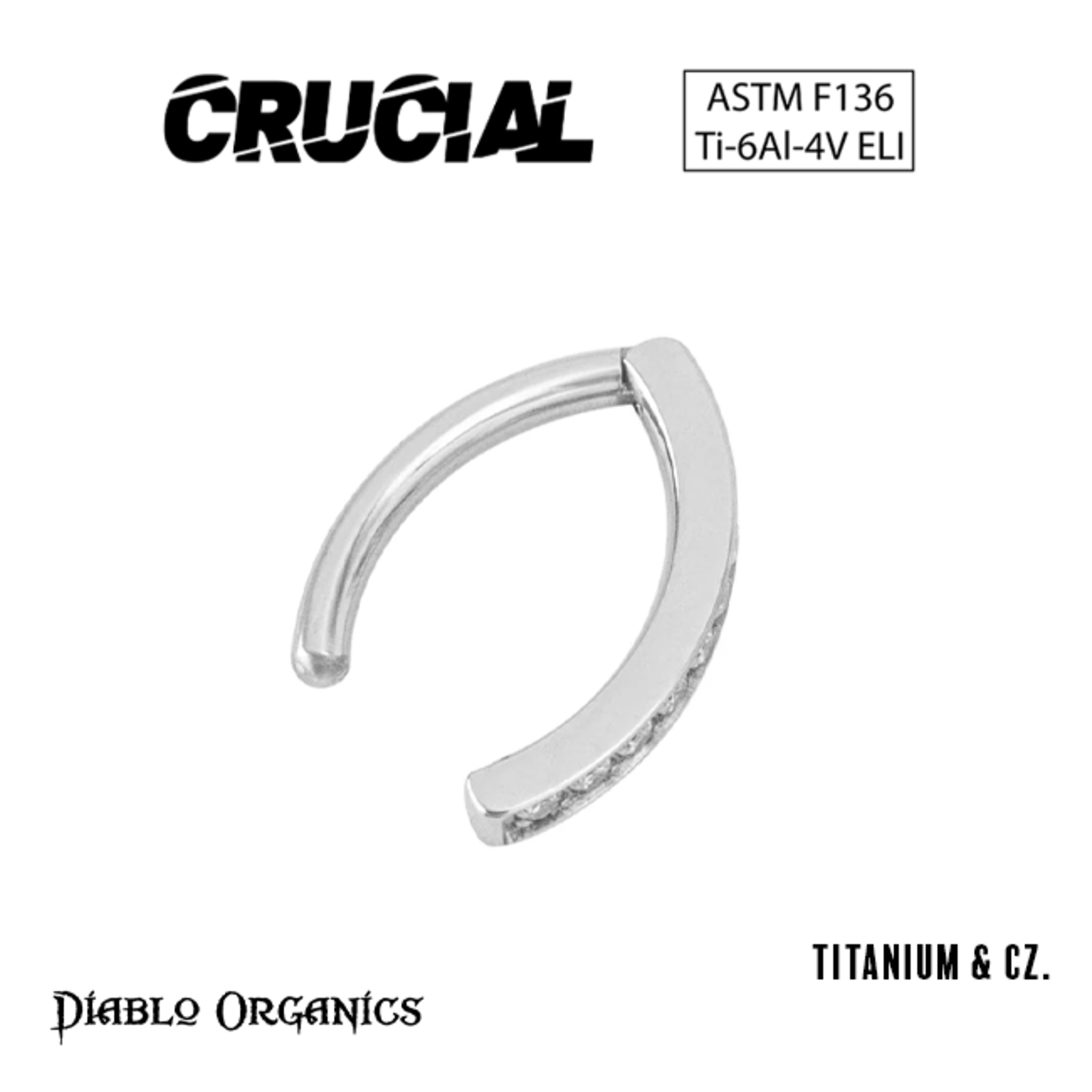 Crucial by Diablo Organics Crucial by Diablo Organics 14g titanium "Dash" navel clicker with CZ