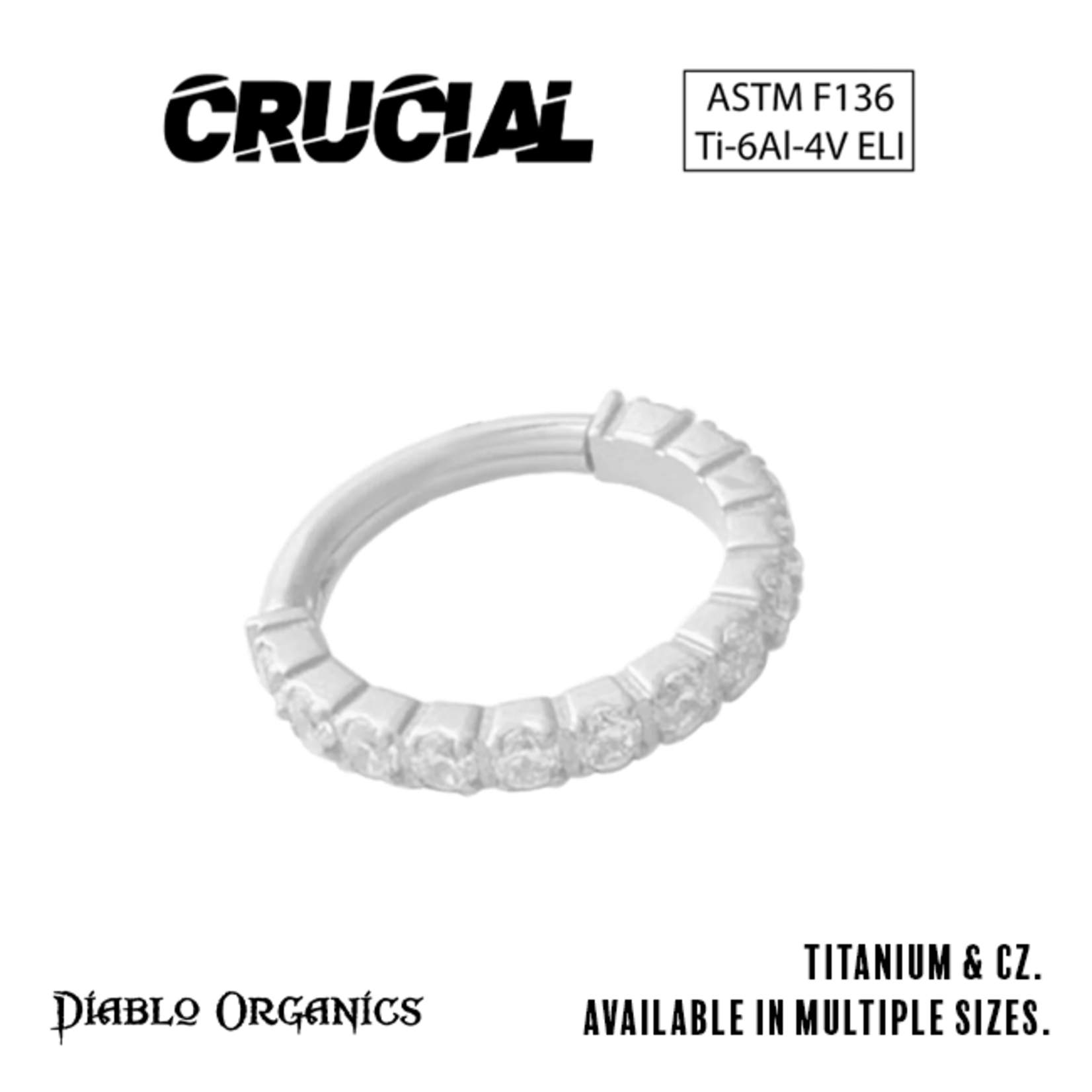 Crucial by Diablo Organics Crucial by Diablo Organics 16g "Tread" titanium clicker with CZ