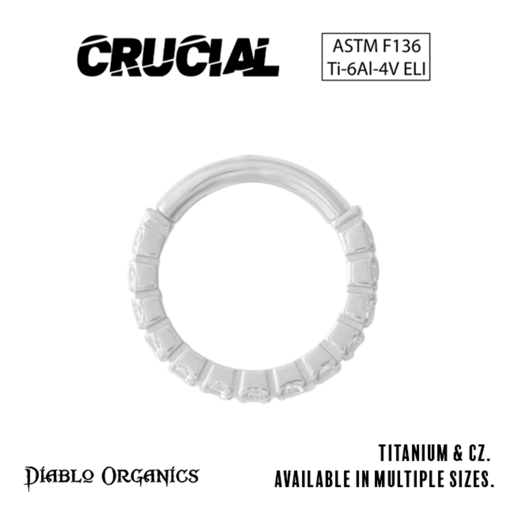 Crucial by Diablo Organics Crucial by Diablo Organics 16g "Tread" titanium clicker with CZ