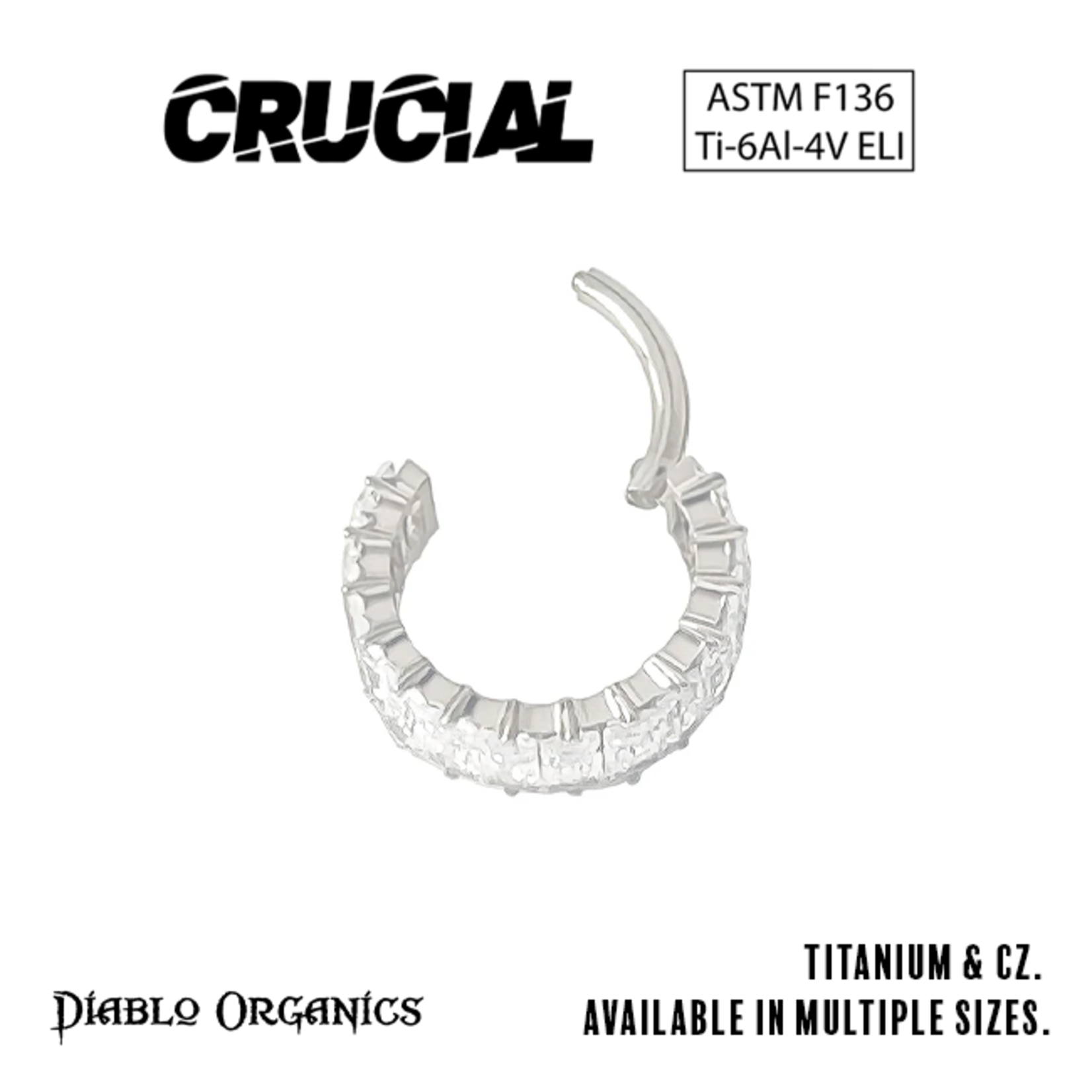 Crucial by Diablo Organics Crucial by Diablo Organics 16g titanium "Bling" clicker with CZ