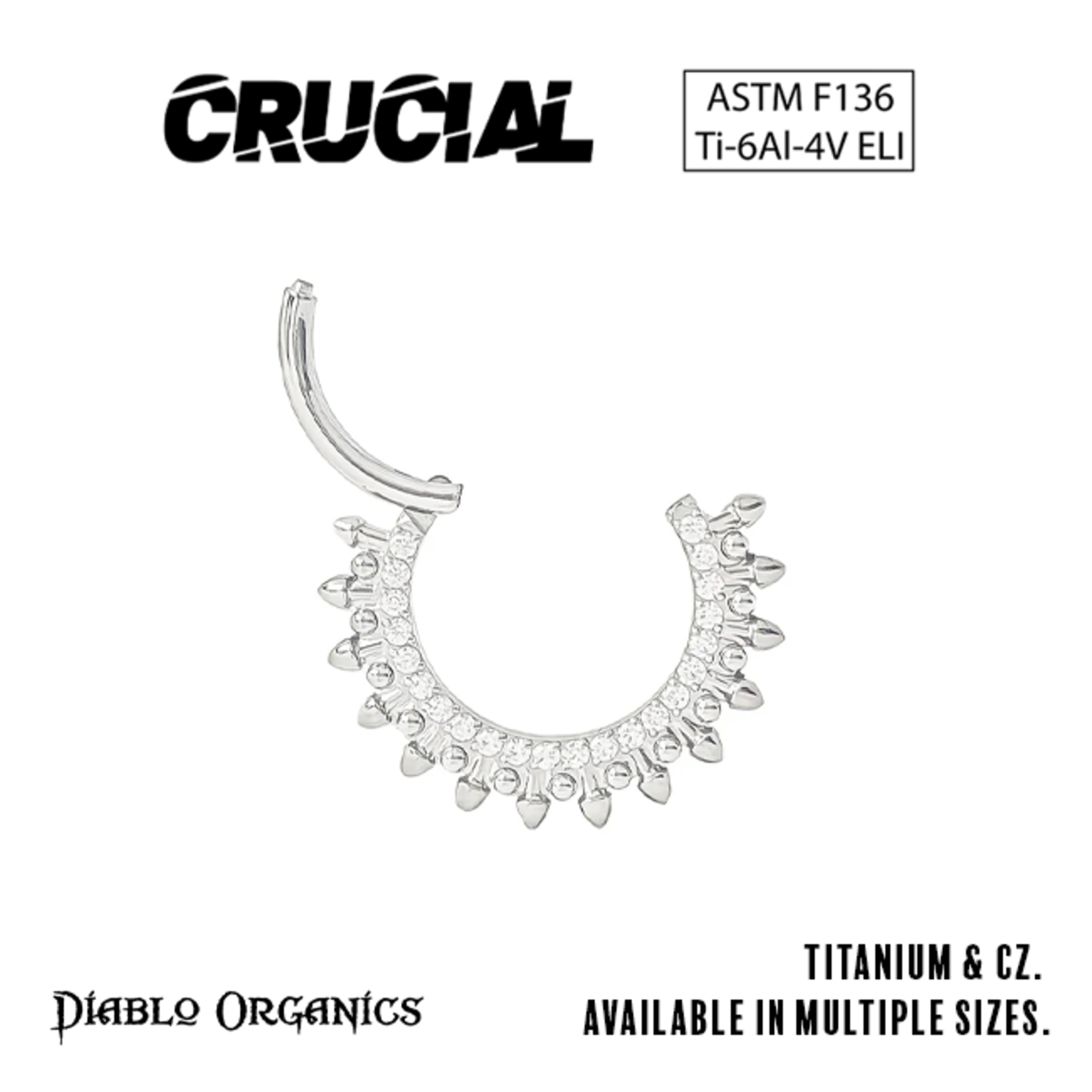 Crucial by Diablo Organics Crucial by Diablo Organics 16g titanium "Sun" clicker with CZ