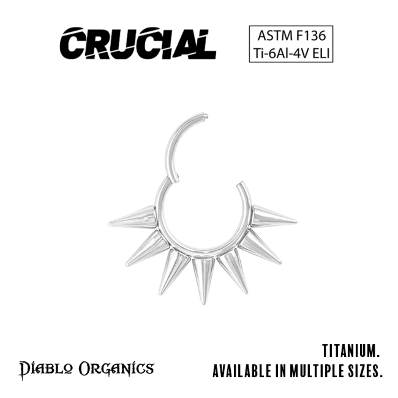 Crucial by Diablo Organics Crucial by Diablo Organics 16g titanium "Punk" clicker with spikes