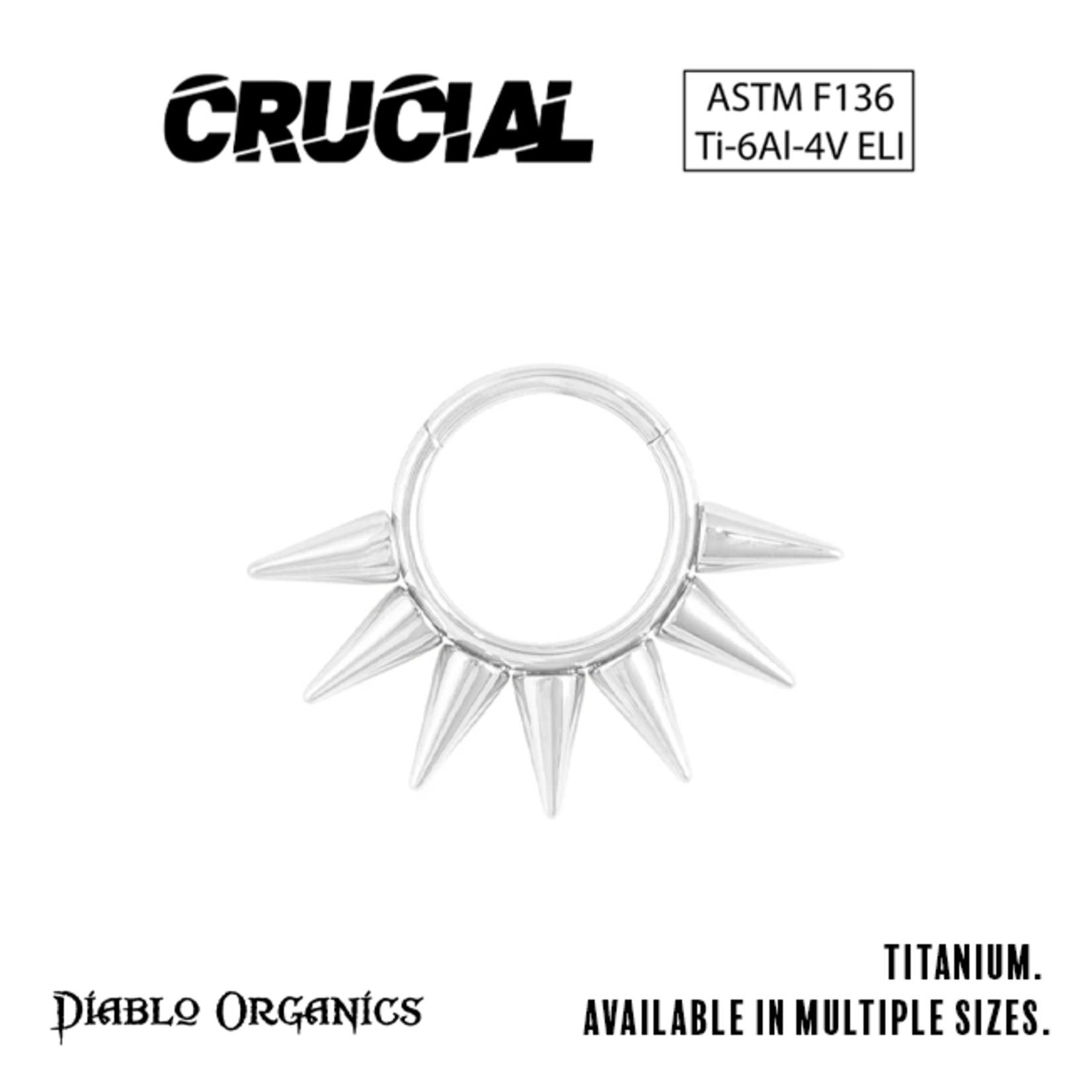 Crucial by Diablo Organics Crucial by Diablo Organics 16g titanium "Punk" clicker with spikes