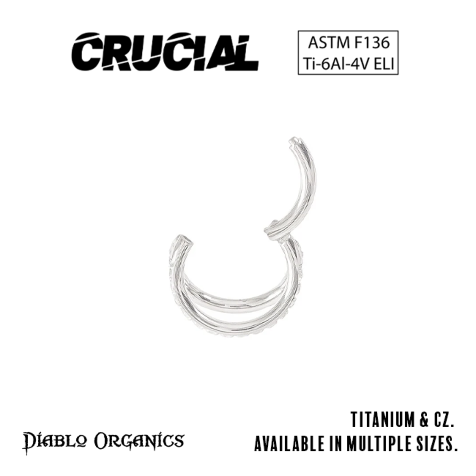 Crucial by Diablo Organics Crucial by Diablo Organics 16g titanium Double Row clicker with CZ