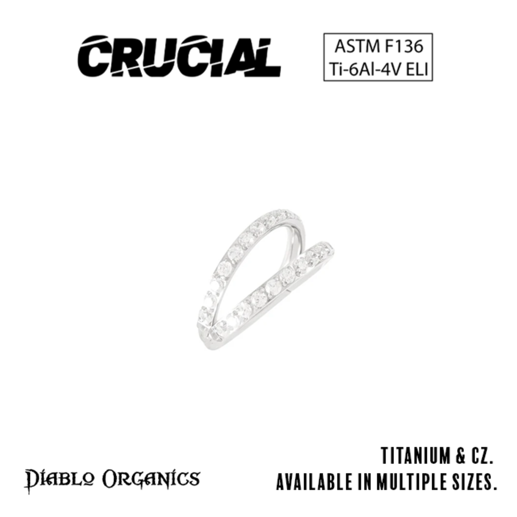Crucial by Diablo Organics Crucial by Diablo Organics 16g titanium Double Row clicker with CZ