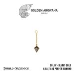 Golden Arowana by Diablo Organics Golden Arowana Kite Charm with Salt & Pepper Diamond