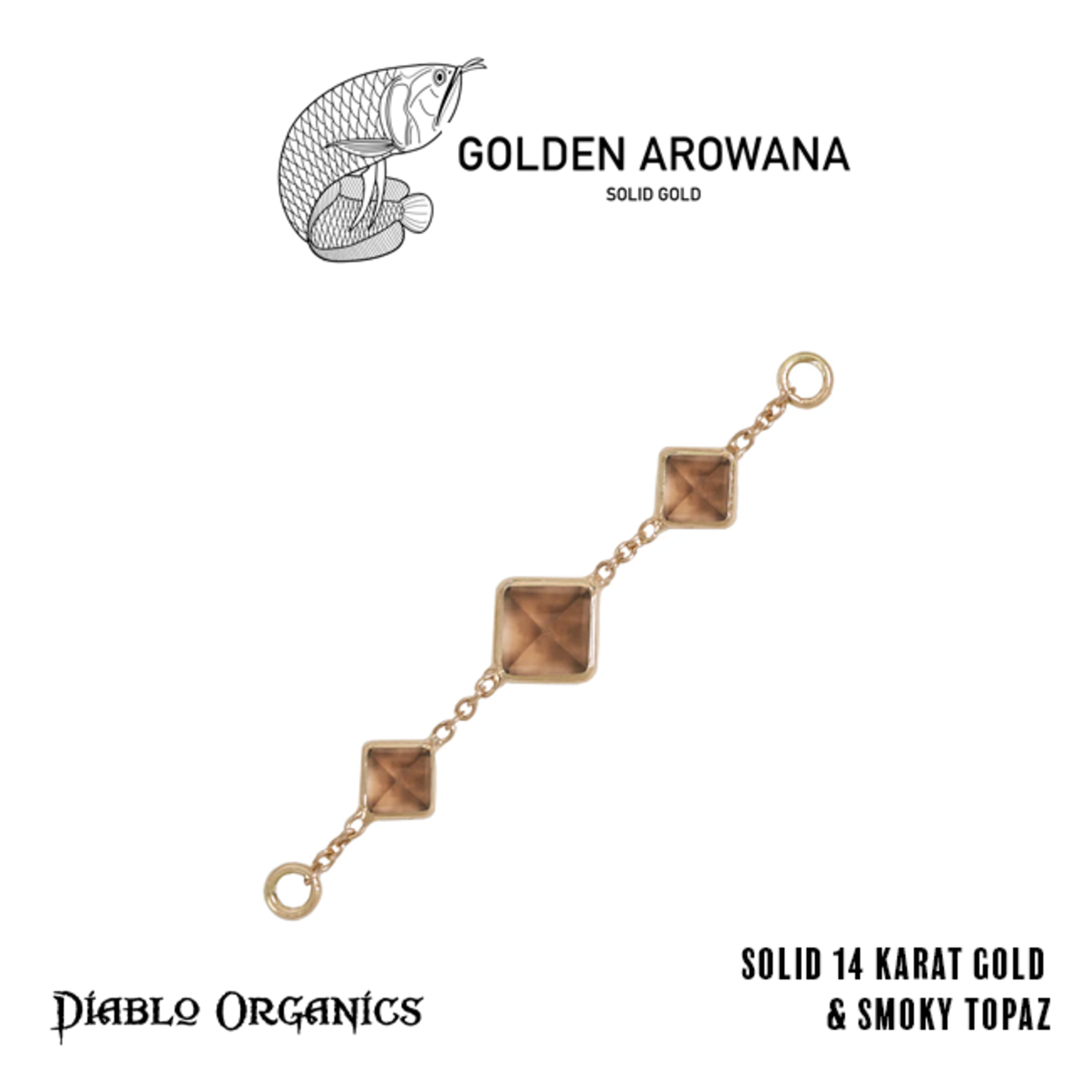 Golden Arowana by Diablo Organics Golden Arowana by Diablo Organics Yellow Gold Chain with 3 Stones