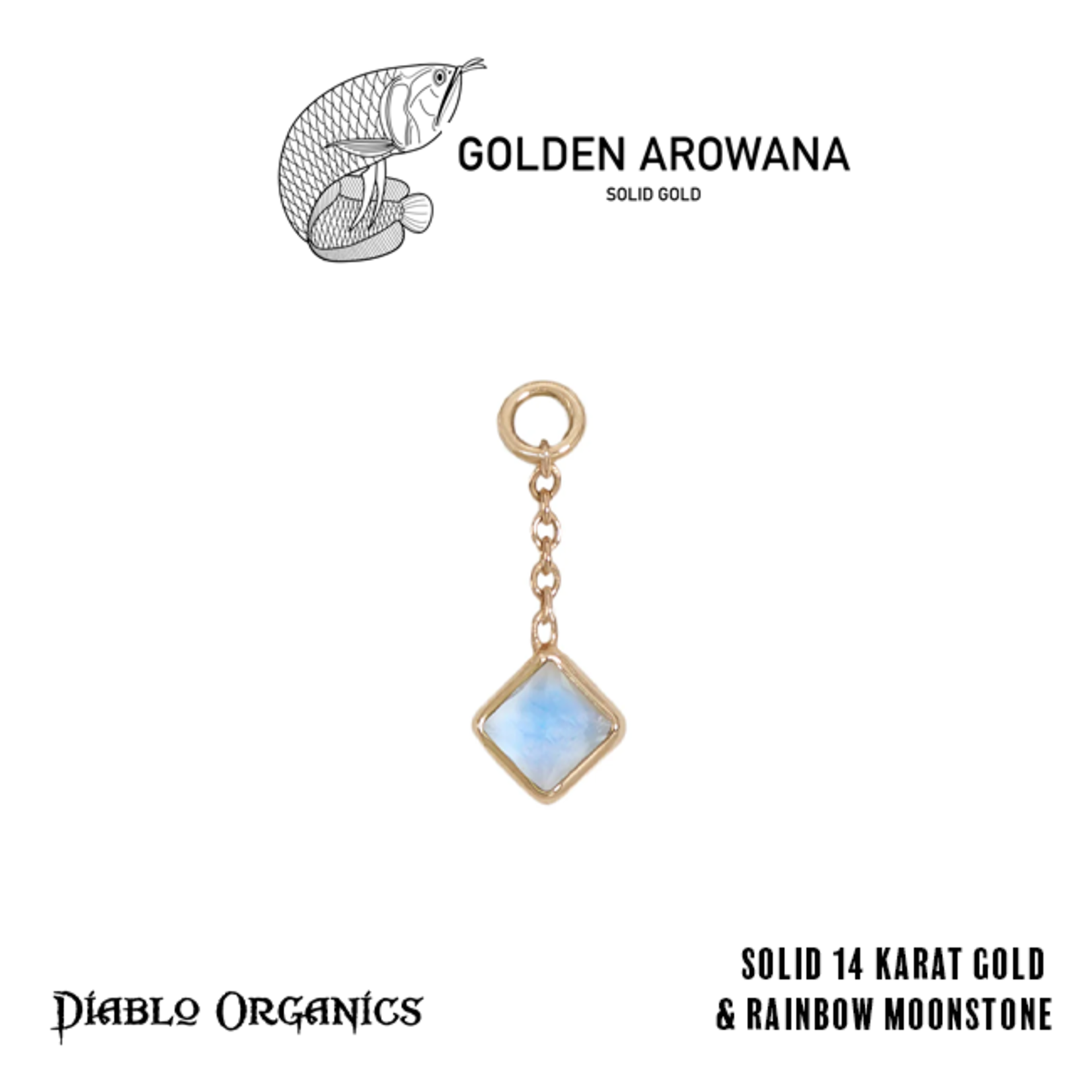 Golden Arowana by Diablo Organics Golden Arowana by Diablo Organics 16g 12.0 yellow gold Square charm.