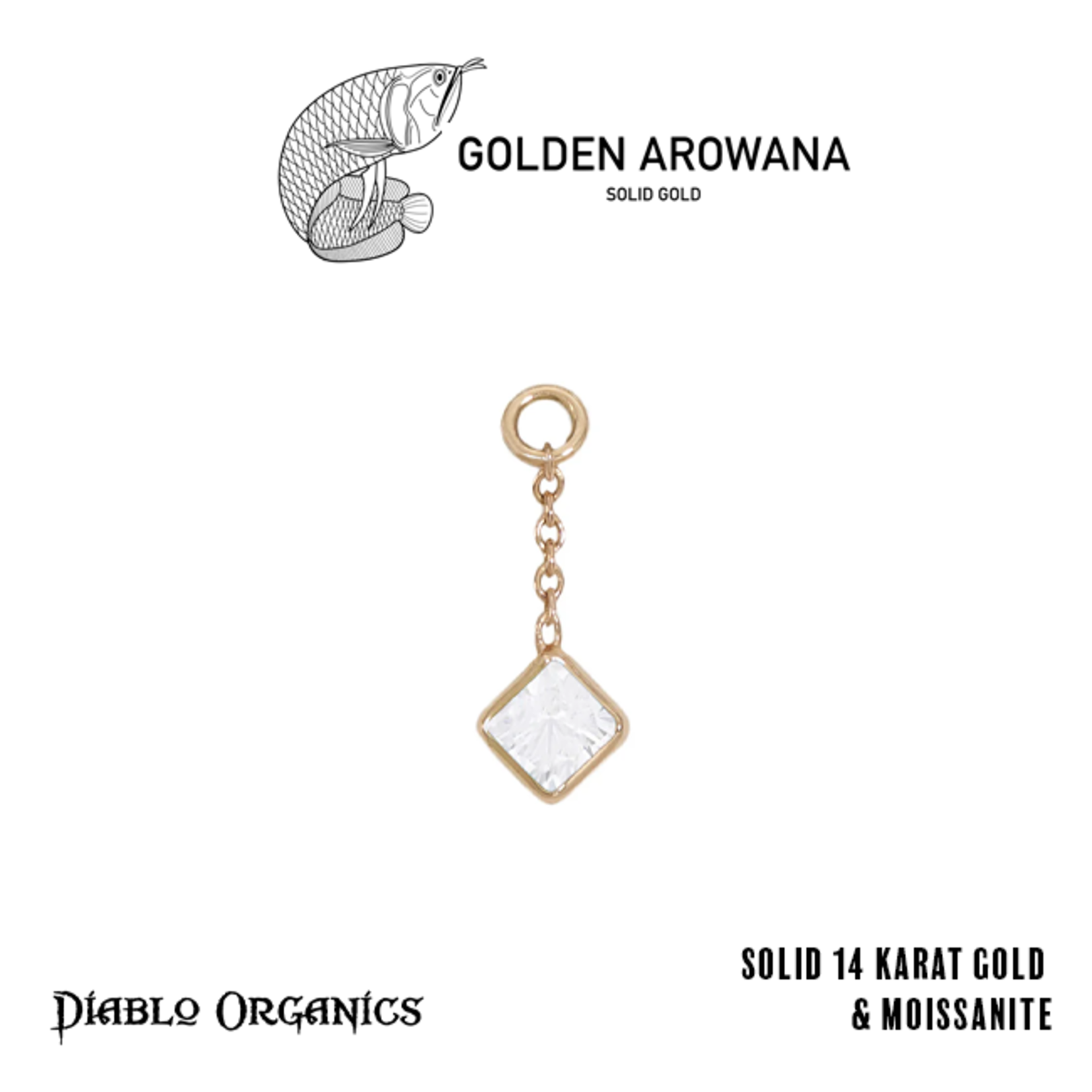 Golden Arowana by Diablo Organics Golden Arowana by Diablo Organics 16g 12.0 yellow gold Square charm.