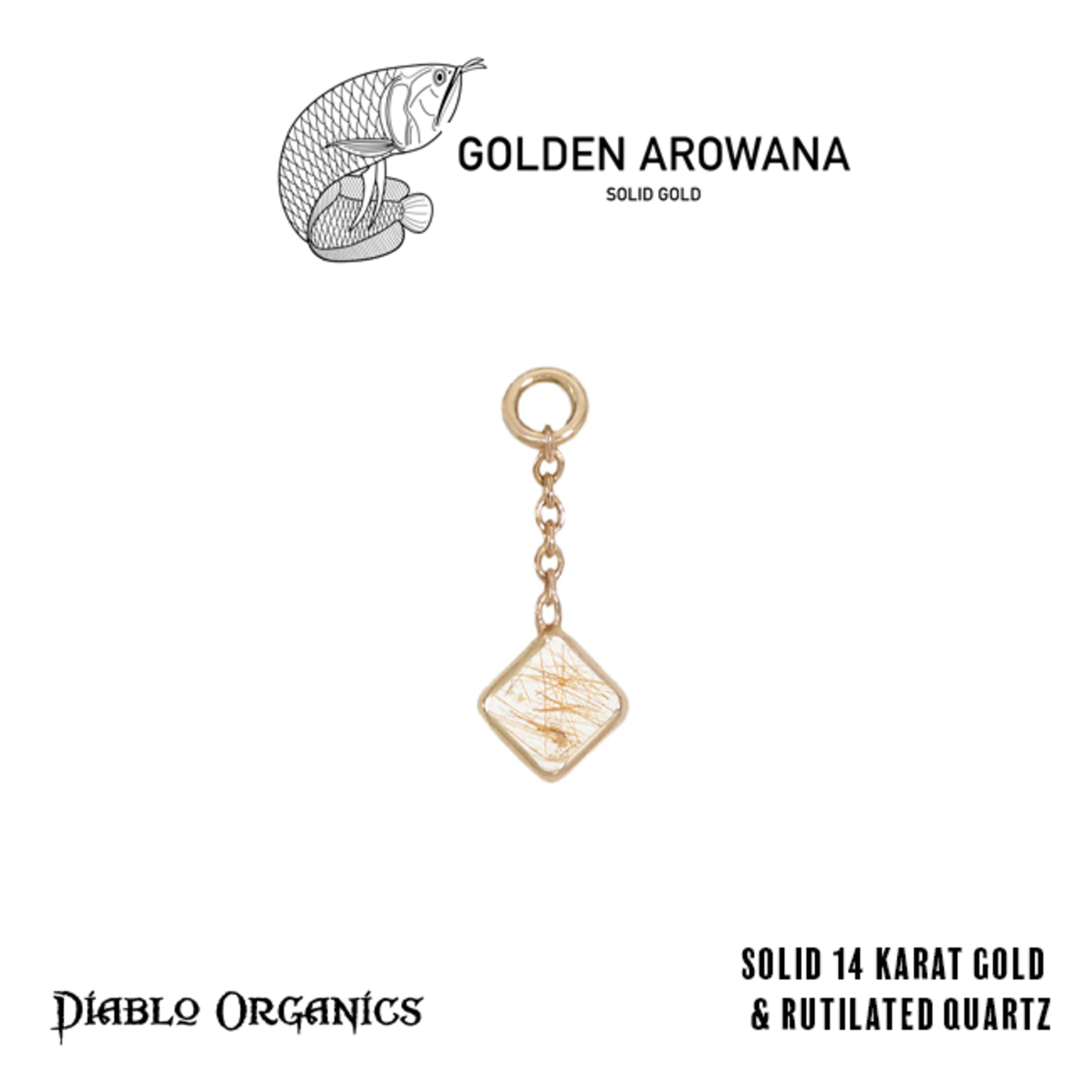Golden Arowana by Diablo Organics Golden Arowana by Diablo Organics 16g 12.0 yellow gold Square charm.