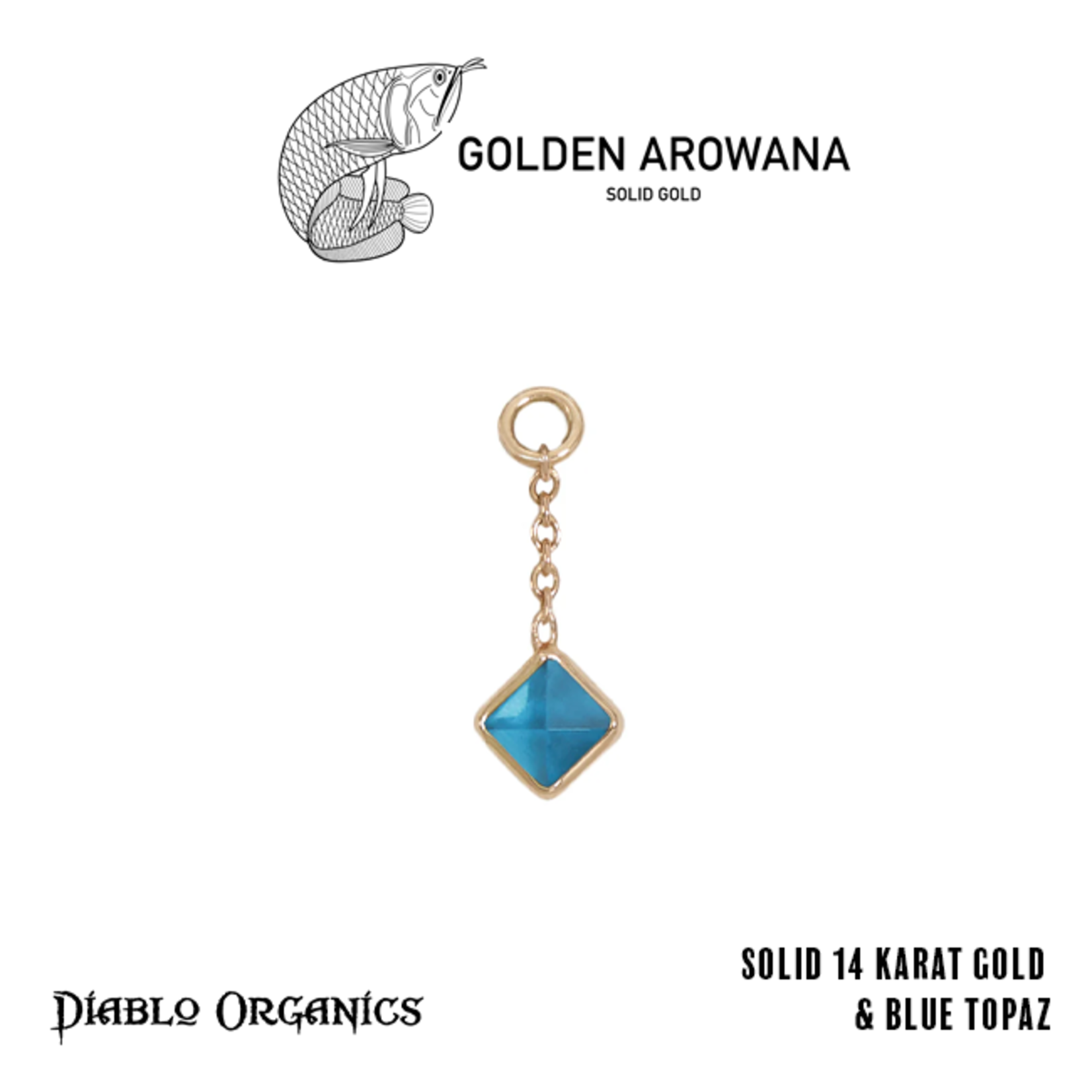 Golden Arowana by Diablo Organics Golden Arowana by Diablo Organics 16g 12.0 yellow gold Square charm.