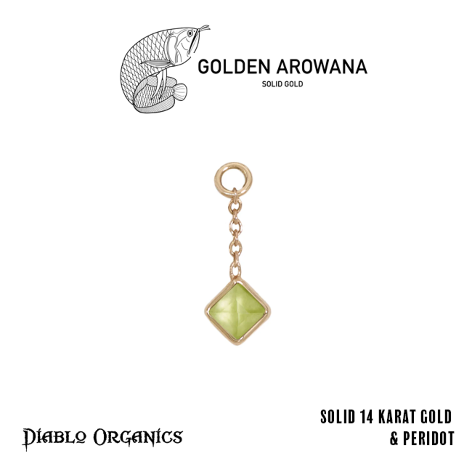 Golden Arowana by Diablo Organics Golden Arowana by Diablo Organics 16g 12.0 yellow gold Square charm.