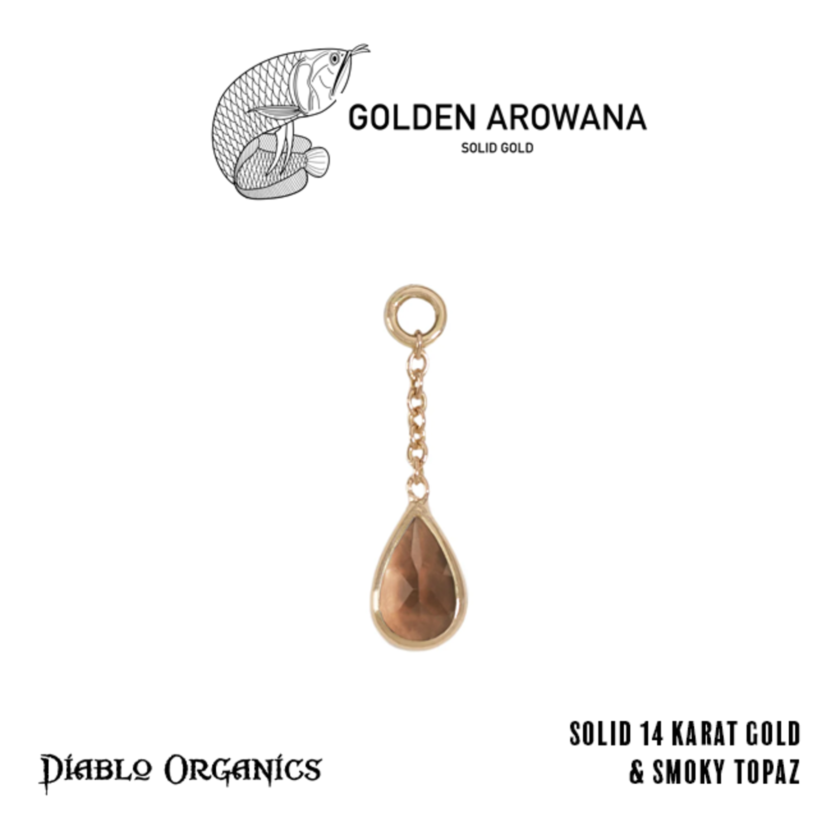 Golden Arowana by Diablo Organics Golden Arowana by Diablo Organics 13.0 yellow gold charm with teardrop cut stones