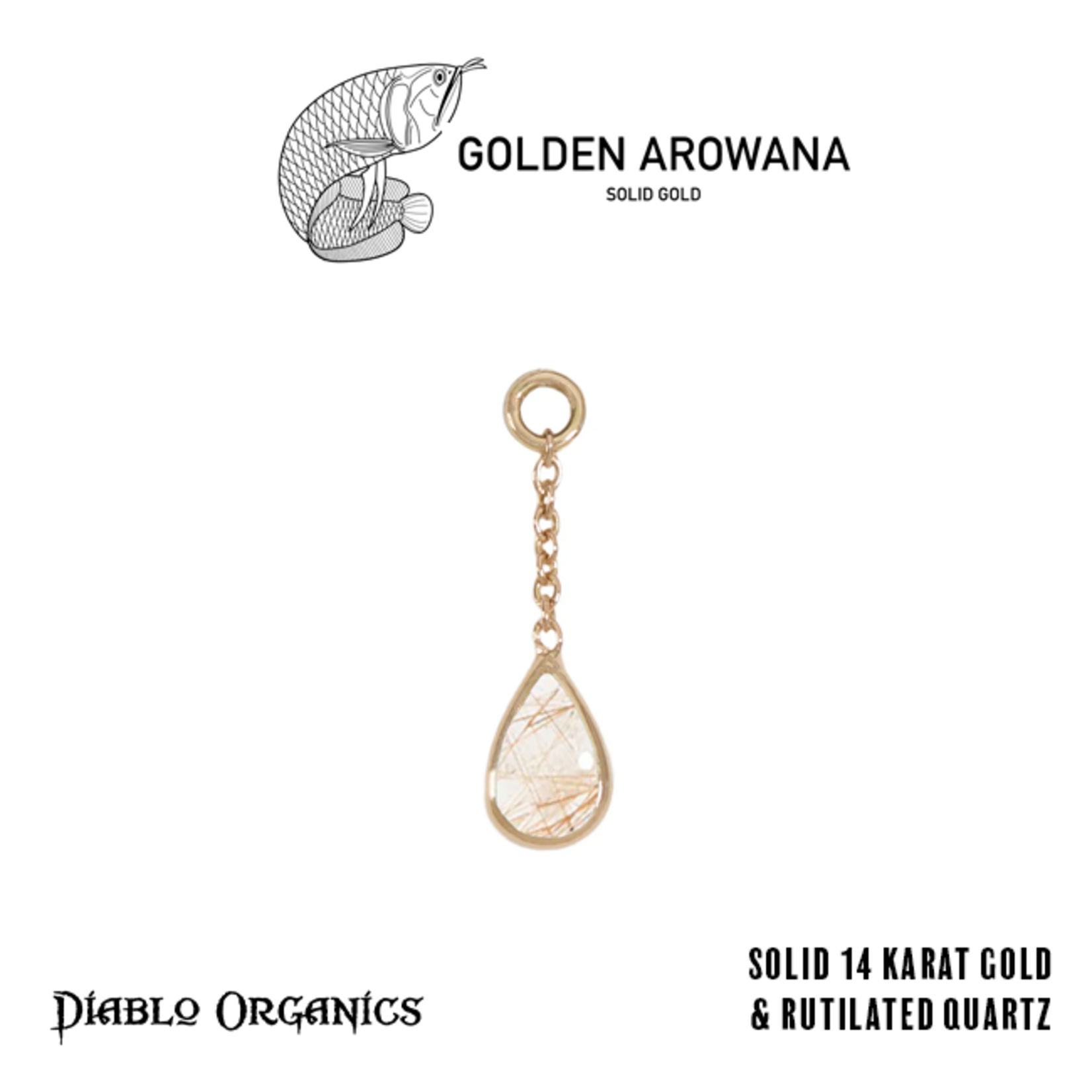 Golden Arowana by Diablo Organics Golden Arowana by Diablo Organics 13.0 yellow gold charm with teardrop cut stones