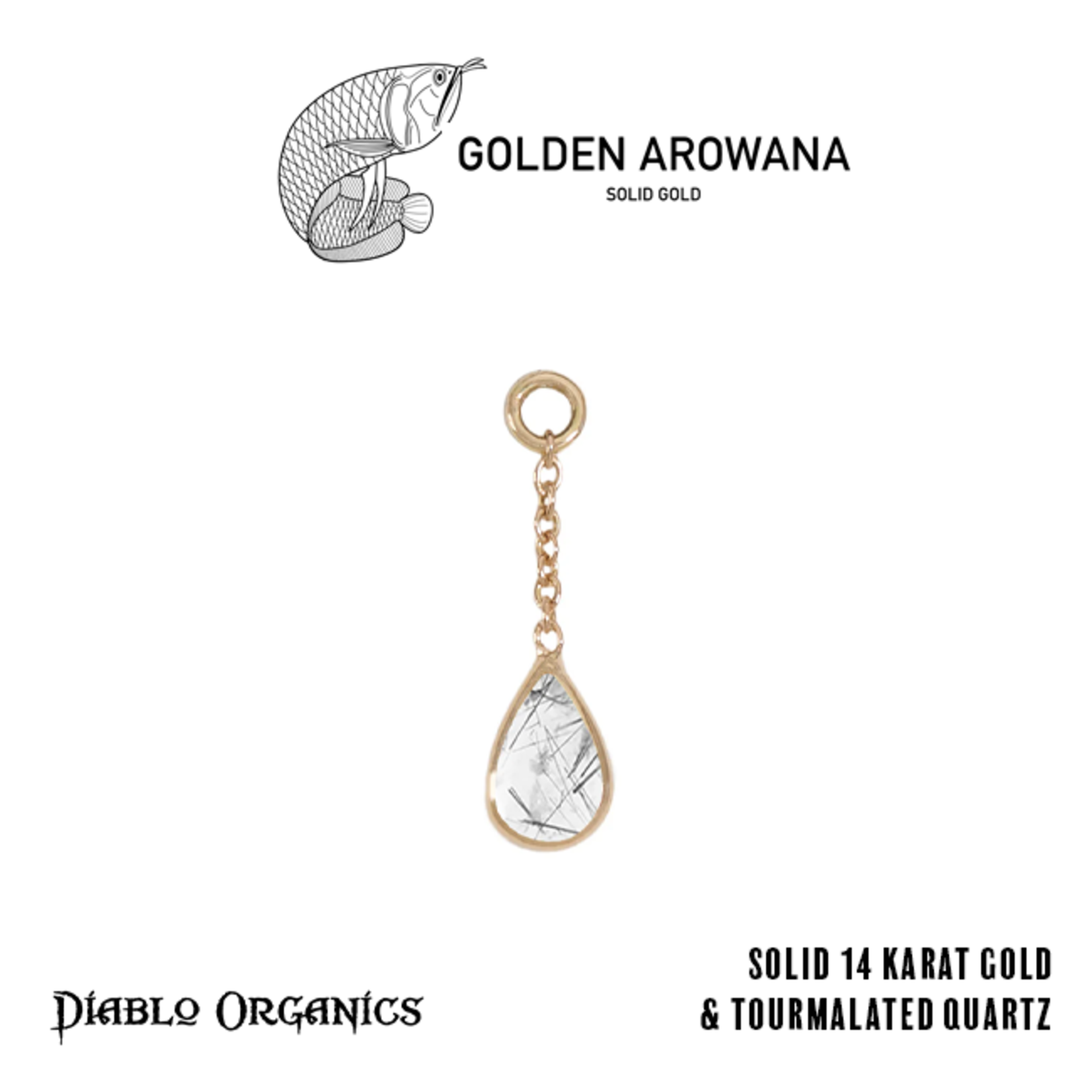 Golden Arowana by Diablo Organics Golden Arowana by Diablo Organics 13.0 yellow gold charm with teardrop cut stones