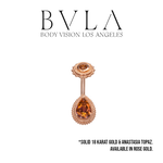 BVLA BVLA Rose Gold 14g "Robyn" Navel J-Curve with Anastasia Topaz
