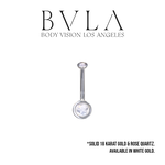 BVLA BVLA Classic Bezel Navel Curve with Rose Quartz