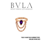 BVLA BVLA 16g Rose Gold "Call Me!" with Midnight Topaz