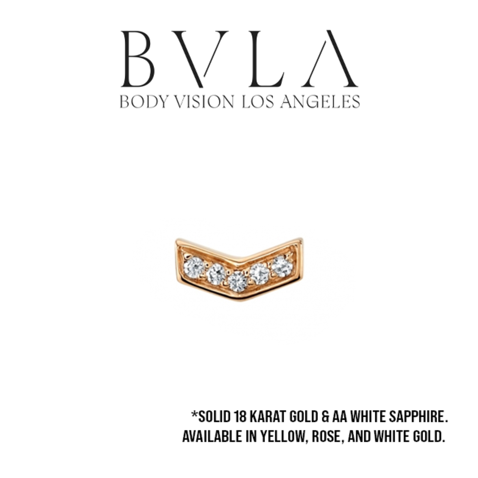 BVLA BVLA 6x3 "Micro Pave Chevron" threaded end with AA white sapphire