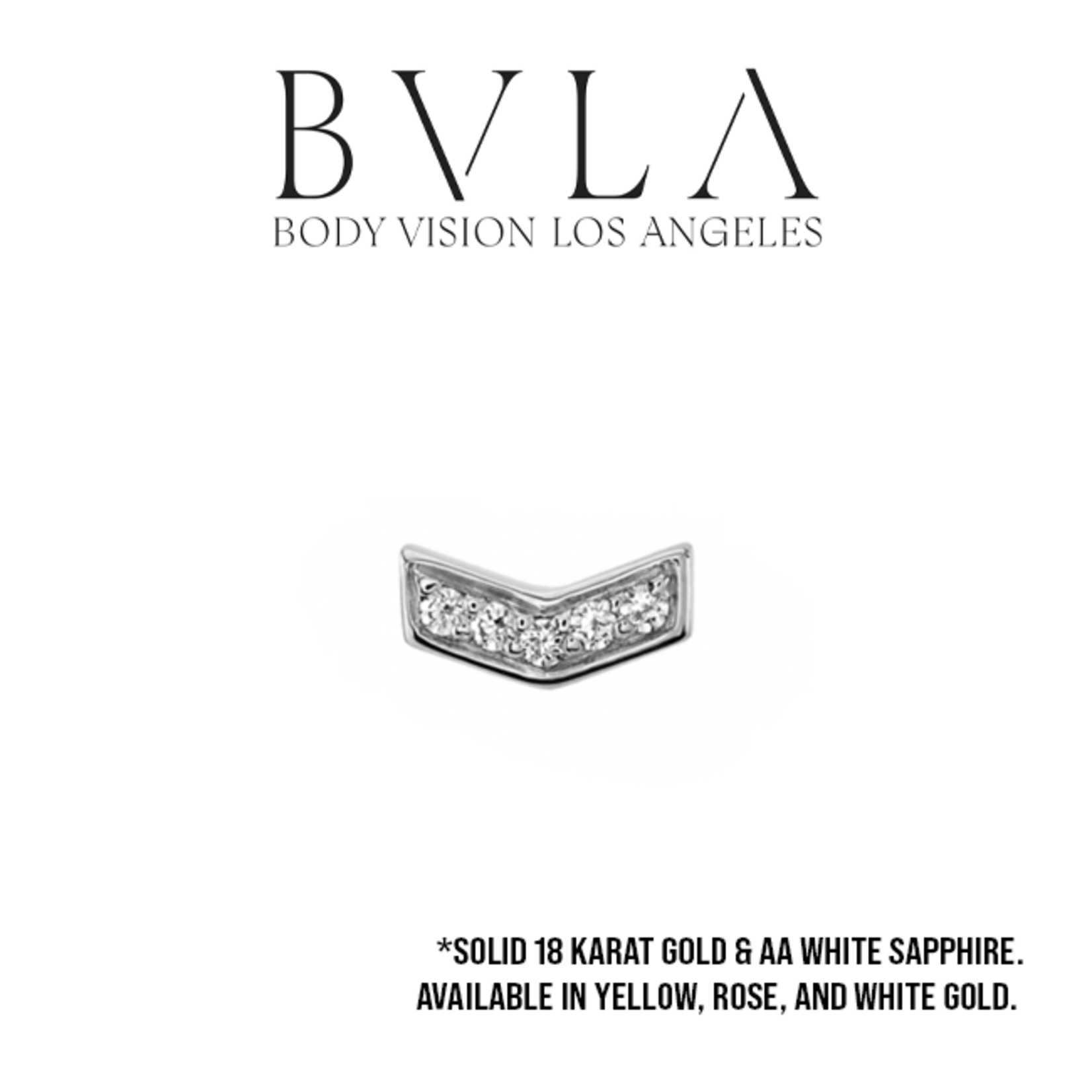 BVLA BVLA 6x3 "Micro Pave Chevron" threaded end with AA white sapphire