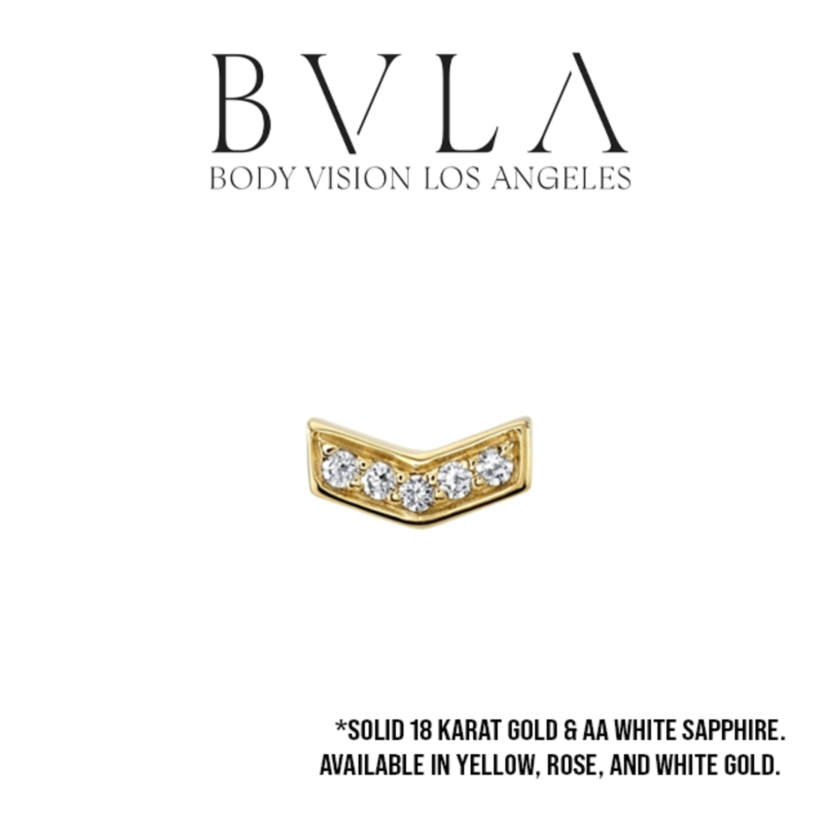 BVLA BVLA 6x3 "Micro Pave Chevron" threaded end with AA white sapphire