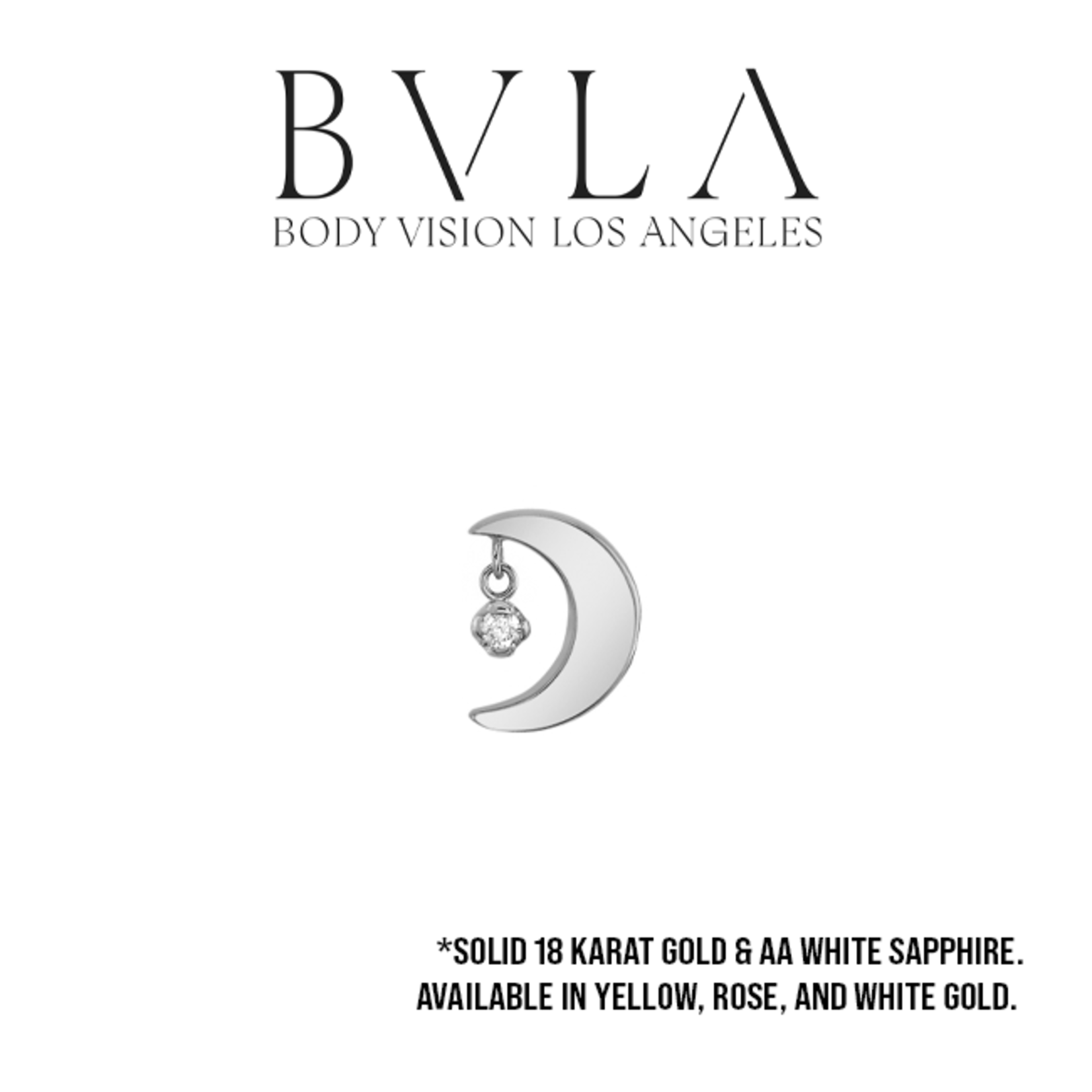 BVLA BVLA "Arcane" moon threaded end with 1.0 AA white sapphire