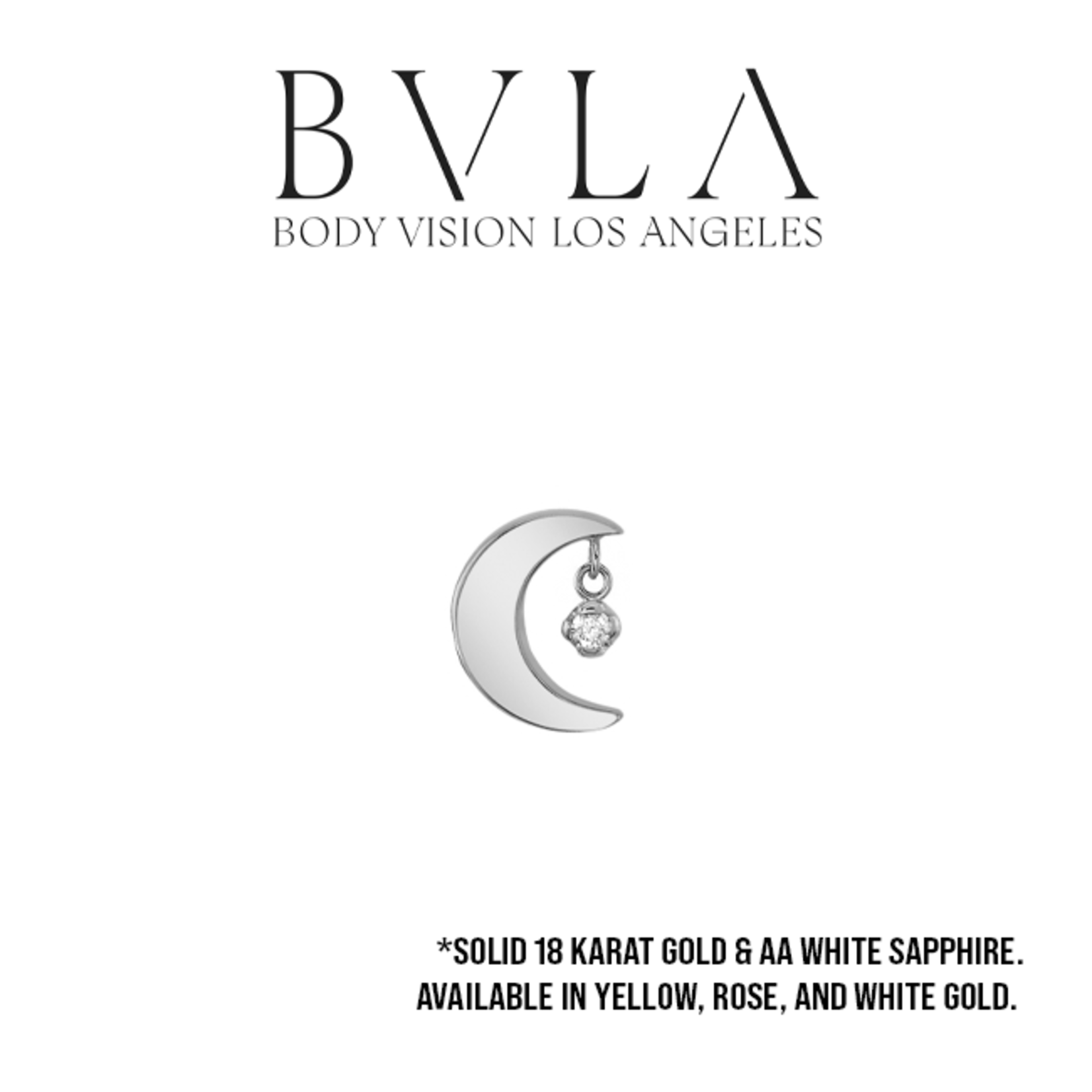 BVLA BVLA "Arcane" moon threaded end with 1.0 AA white sapphire