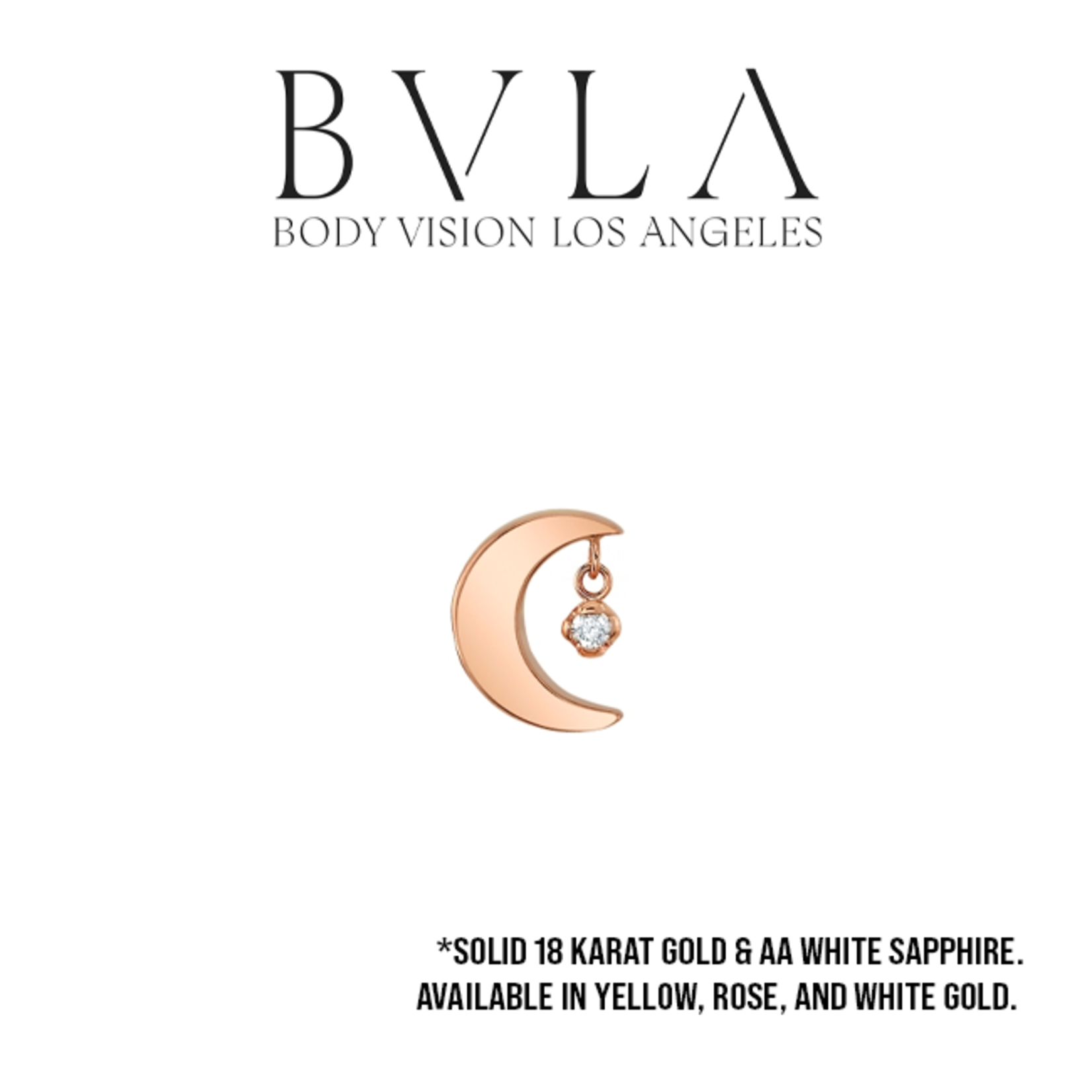 BVLA BVLA "Arcane" moon threaded end with 1.0 AA white sapphire