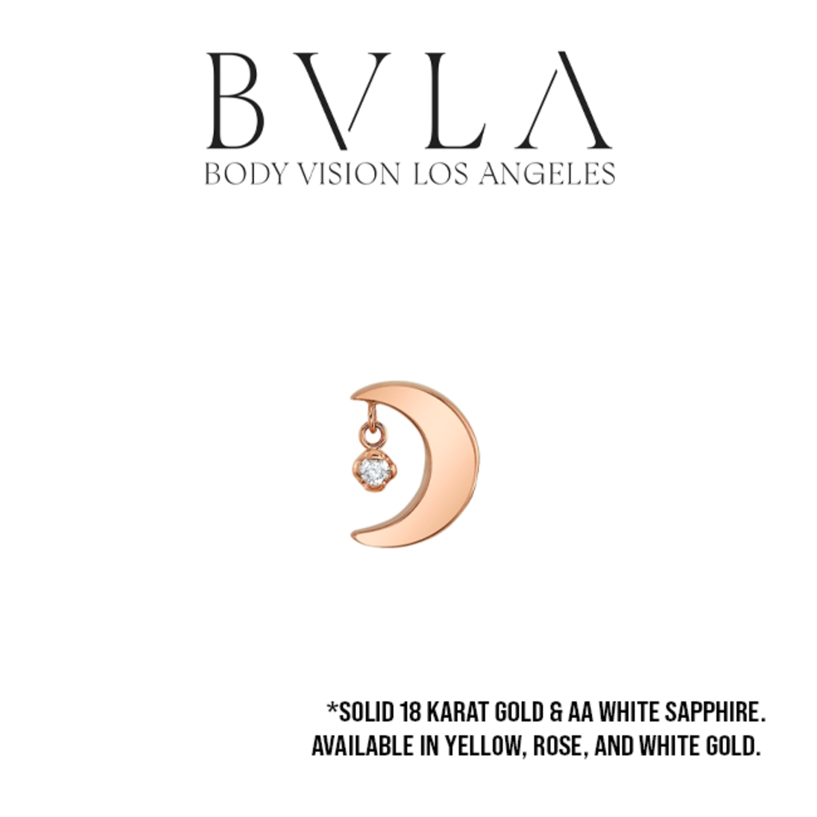BVLA BVLA "Arcane" moon threaded end with 1.0 AA white sapphire