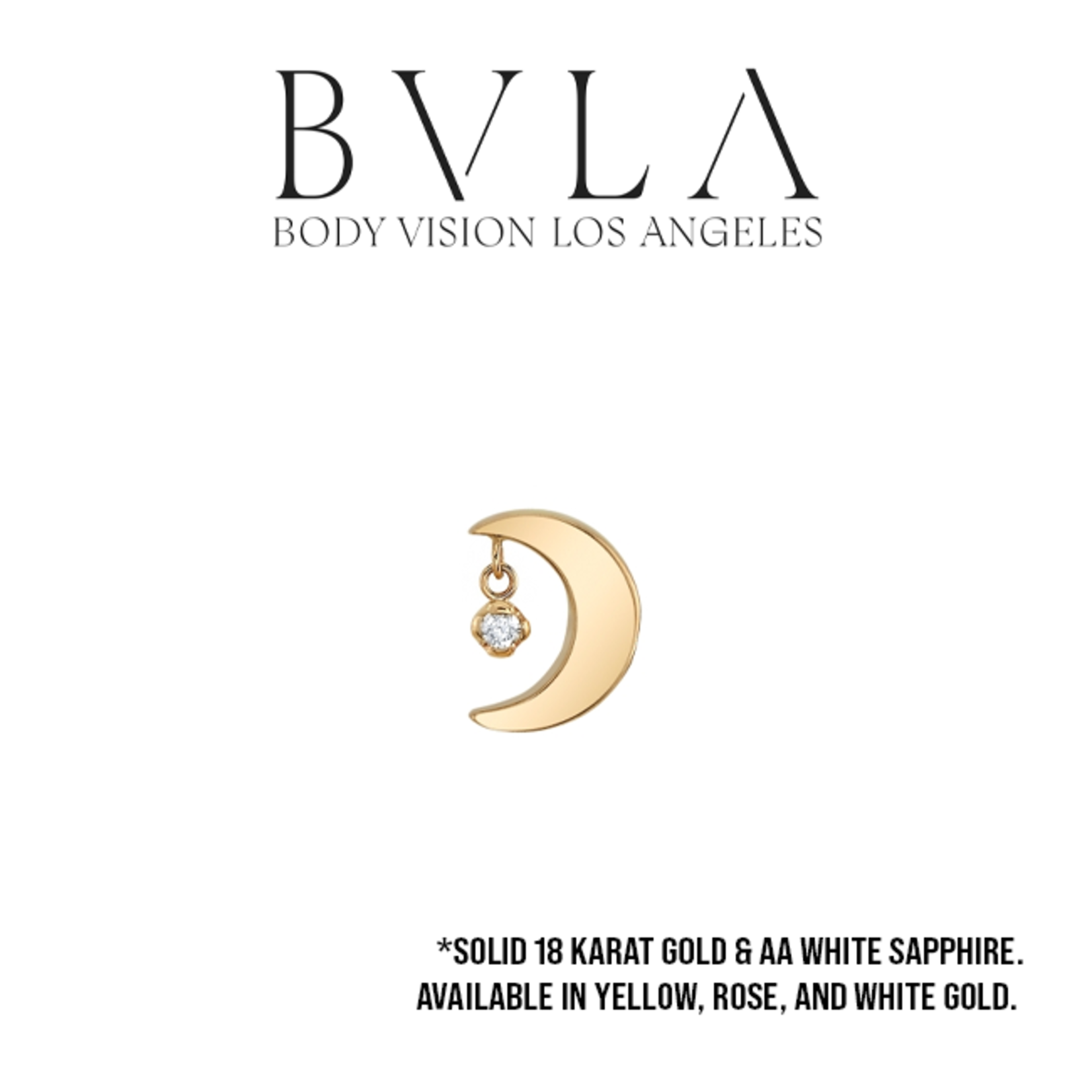 BVLA BVLA "Arcane" moon threaded end with 1.0 AA white sapphire