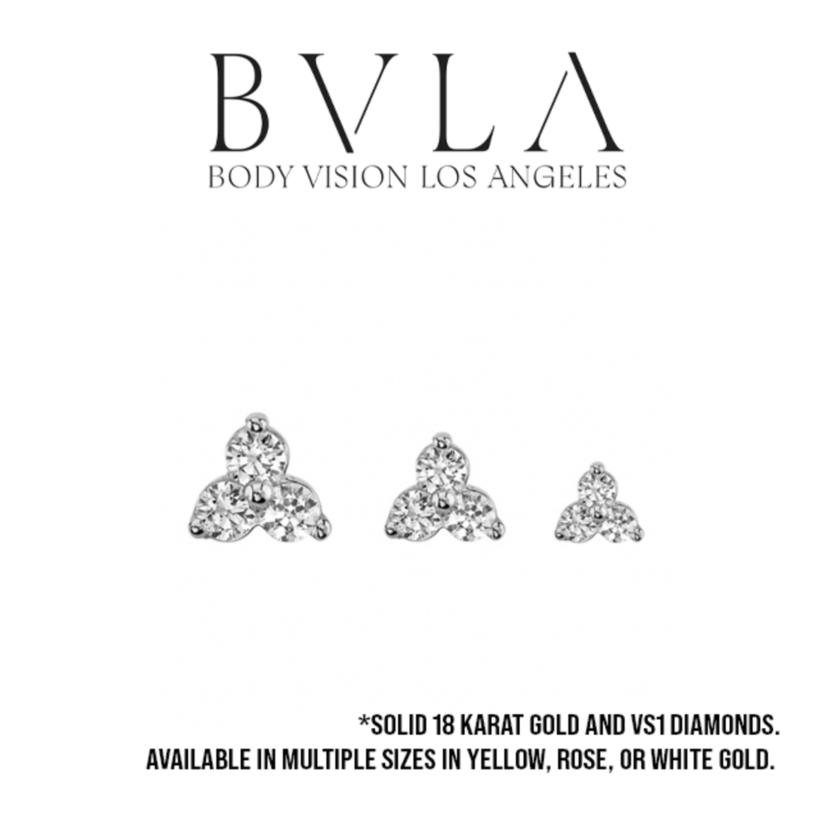 BVLA BVLA tri-prong cluster press fit end with VS1 diamonds