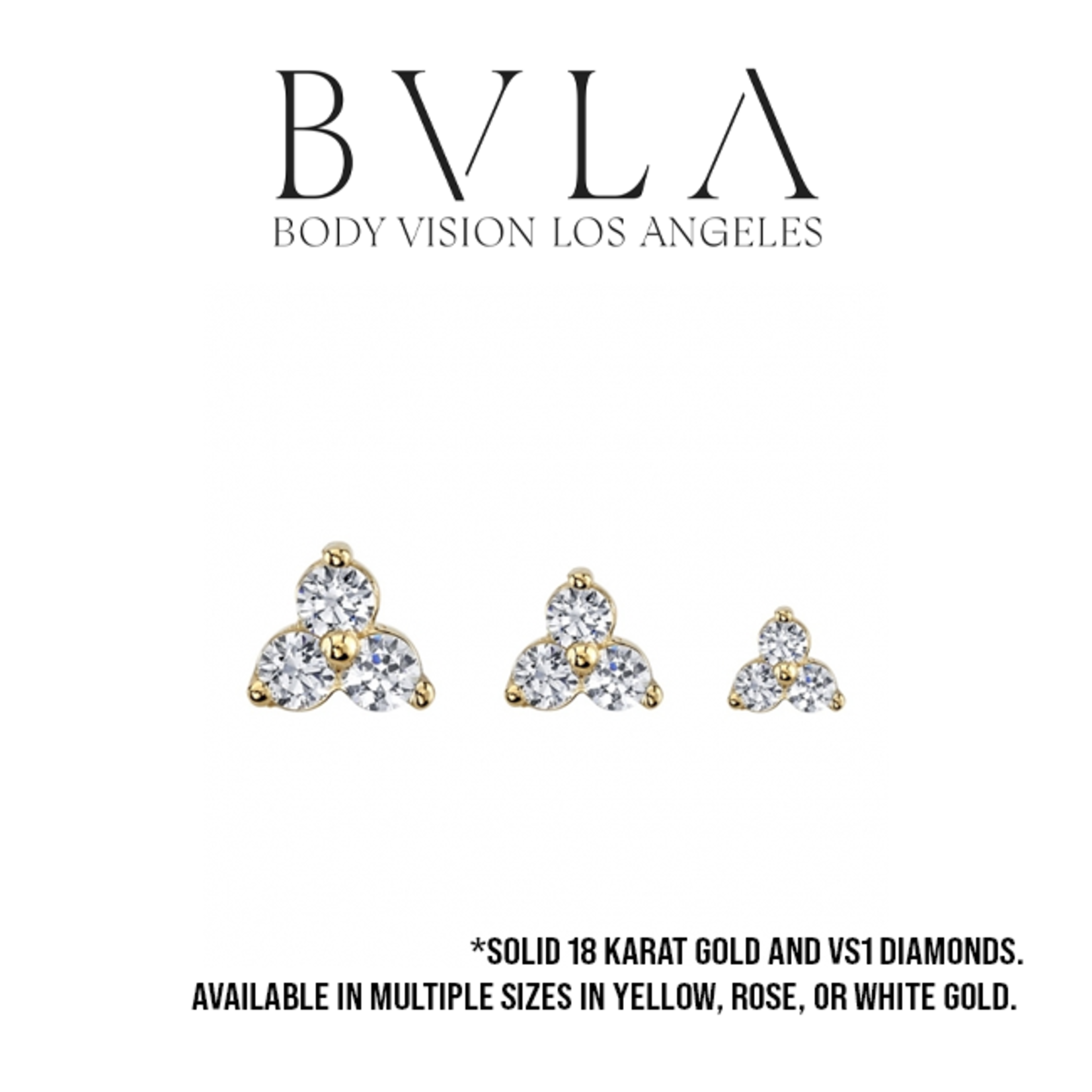 BVLA BVLA tri-prong cluster press fit end with VS1 diamonds