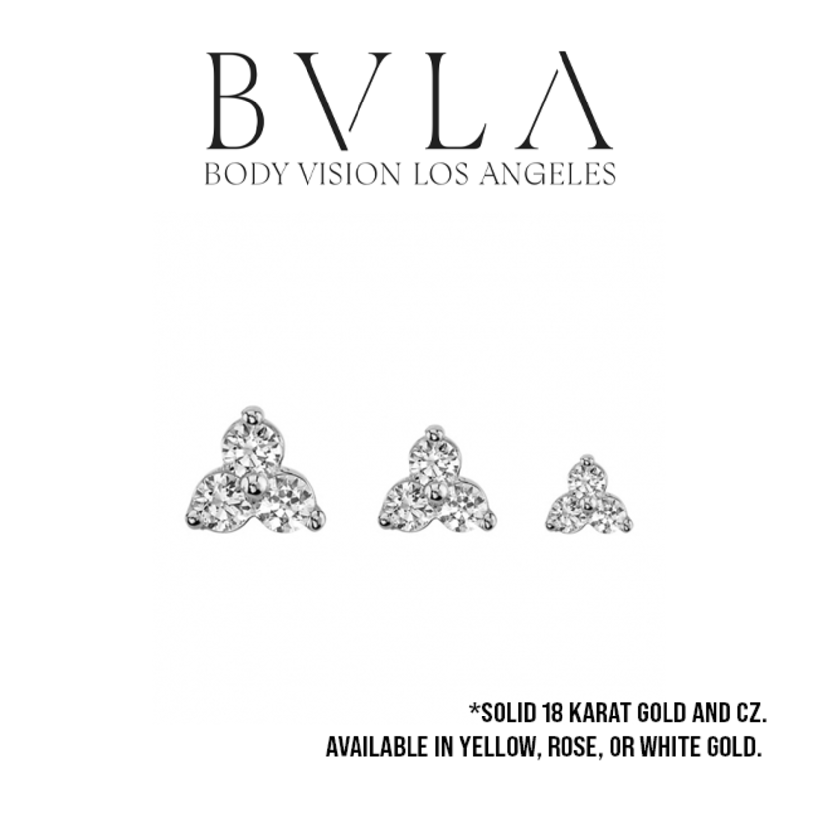 BVLA BVLA 18g "Tri-Prong Cluster" nostril screw with CZ