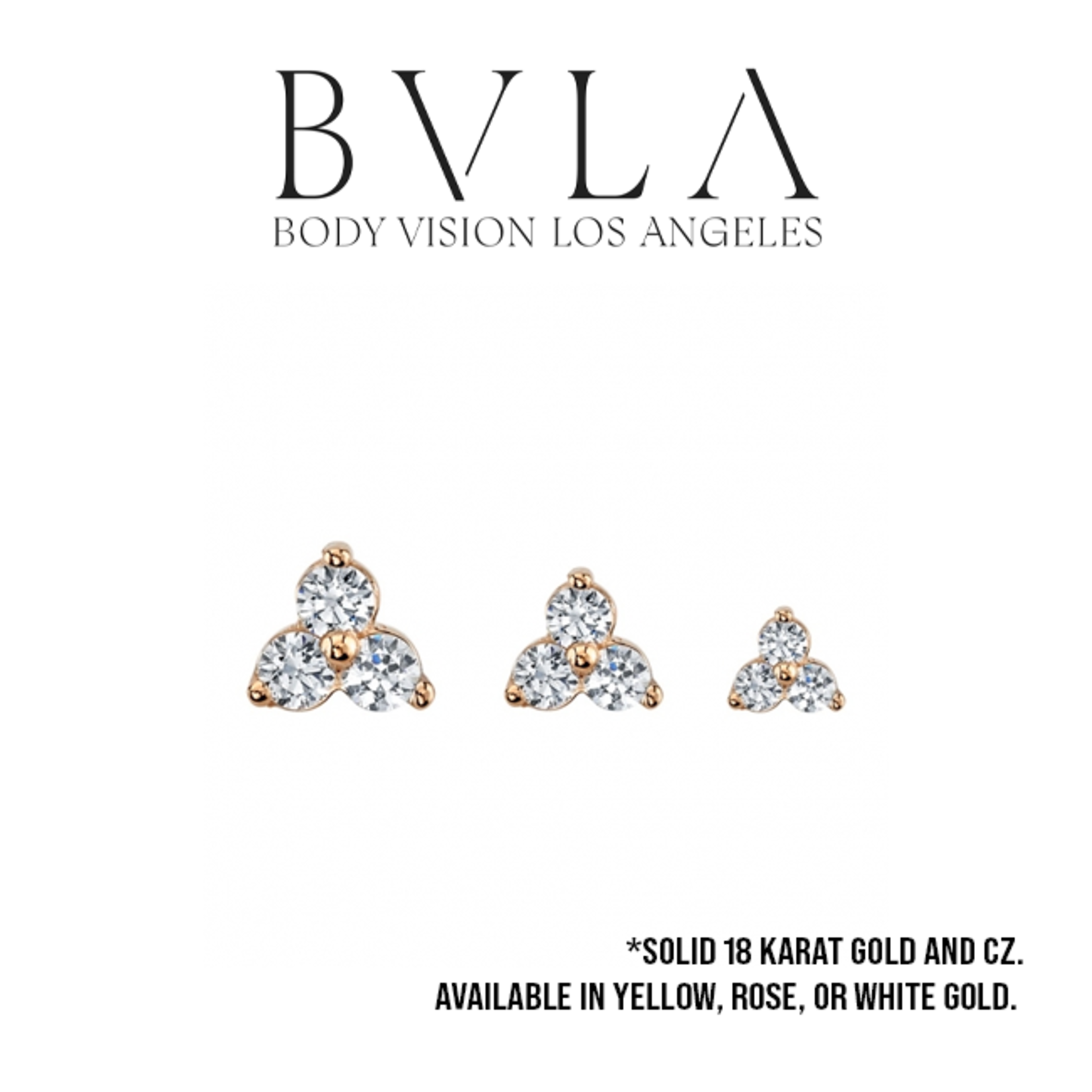 BVLA BVLA 18g "Tri-Prong Cluster" nostril screw with CZ