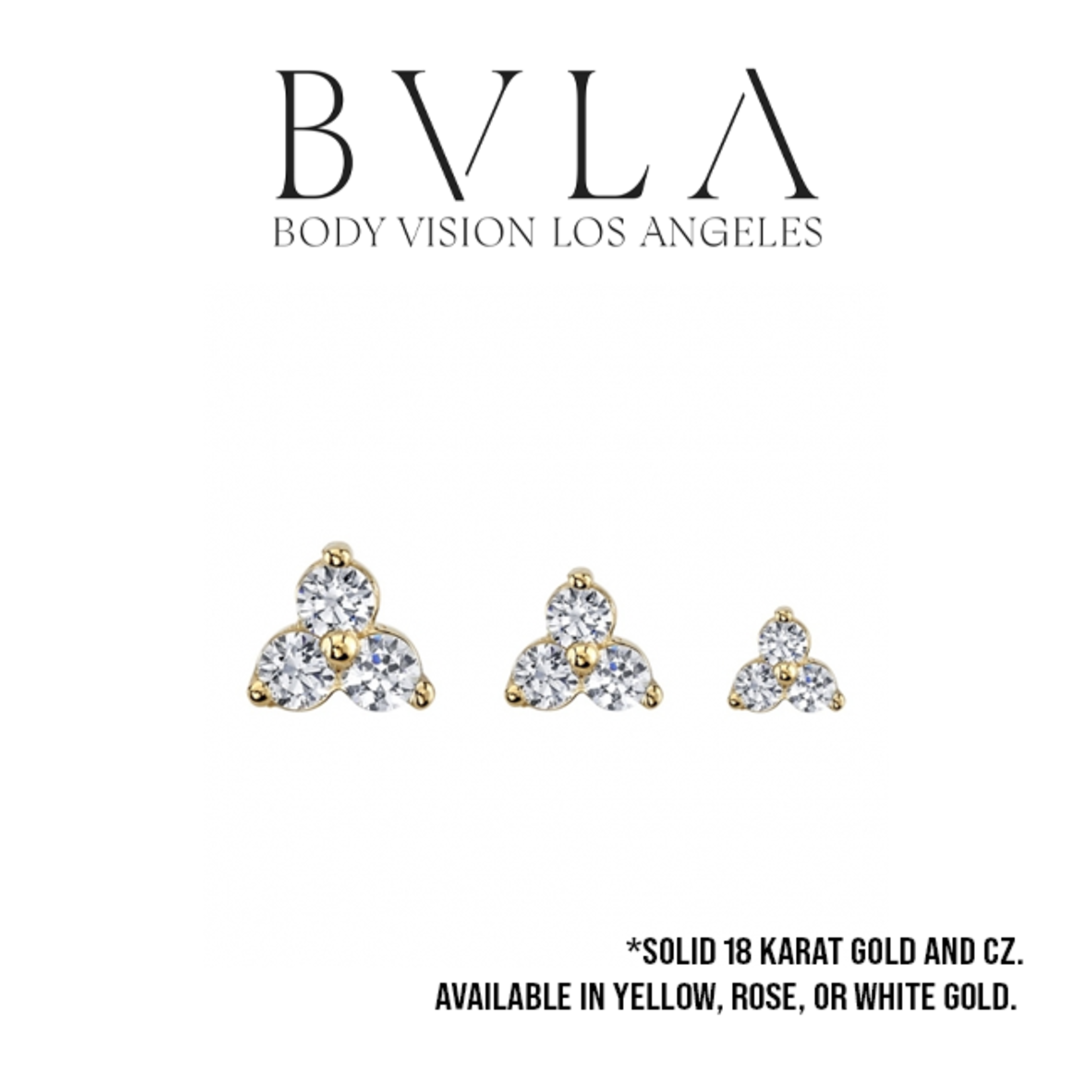 BVLA BVLA 18g "Tri-Prong Cluster" nostril screw with CZ