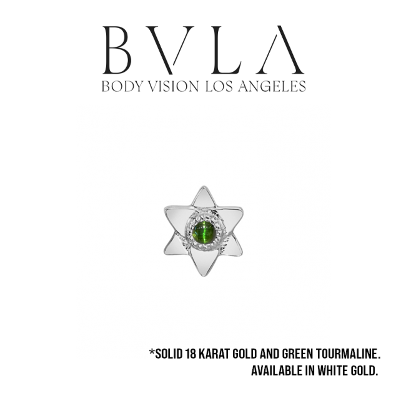 BVLA BVLA 16g "Lotus" threaded end with 1.5 Green Tourmaline