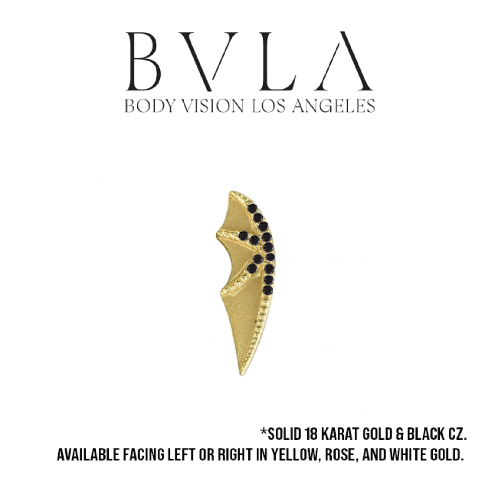 BVLA BVLA 5.0 "Bat Wing - Gem Digits" threaded end with 13x 1.0 black CZ