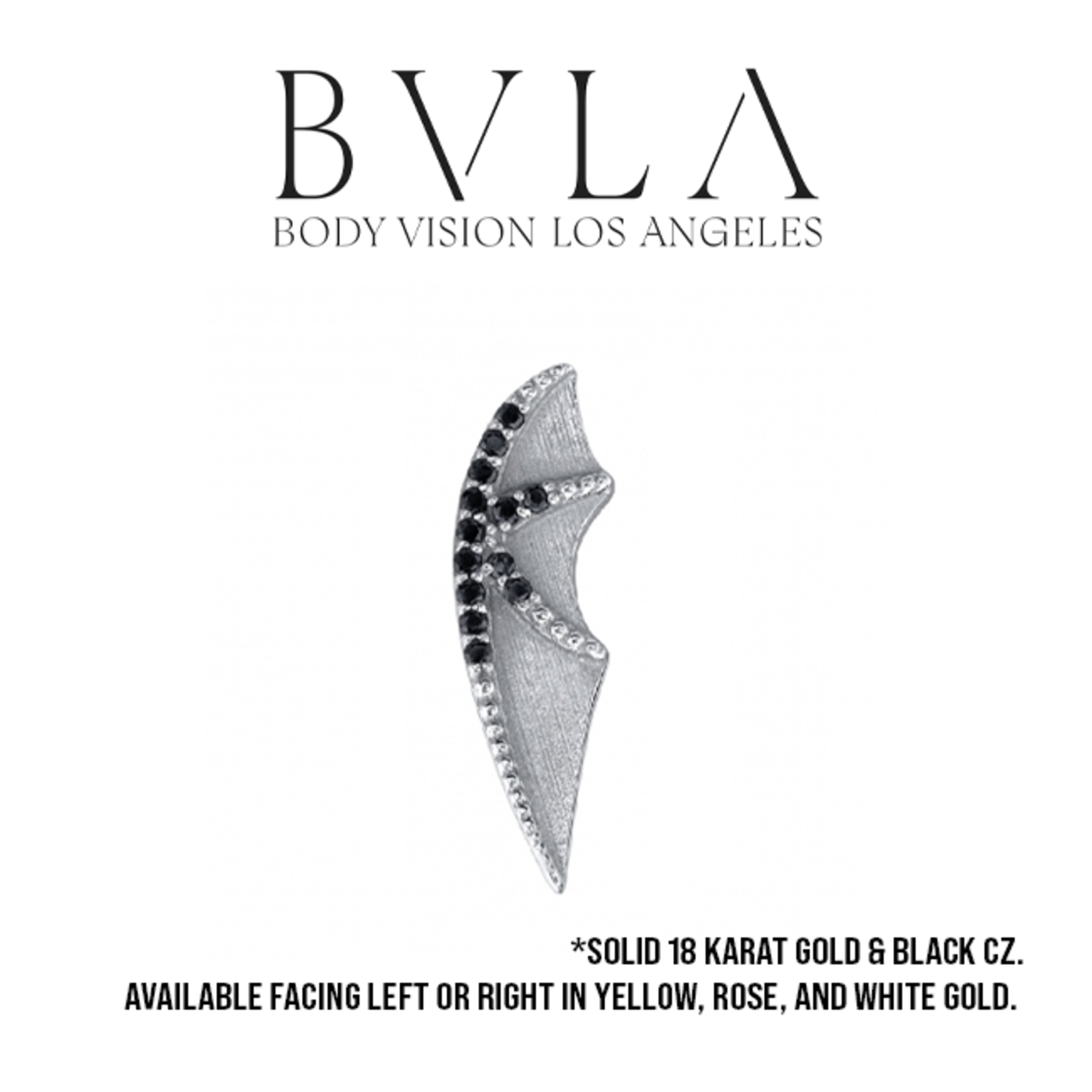 BVLA BVLA 5.0 "Bat Wing - Gem Digits" threaded end with 13x 1.0 black CZ