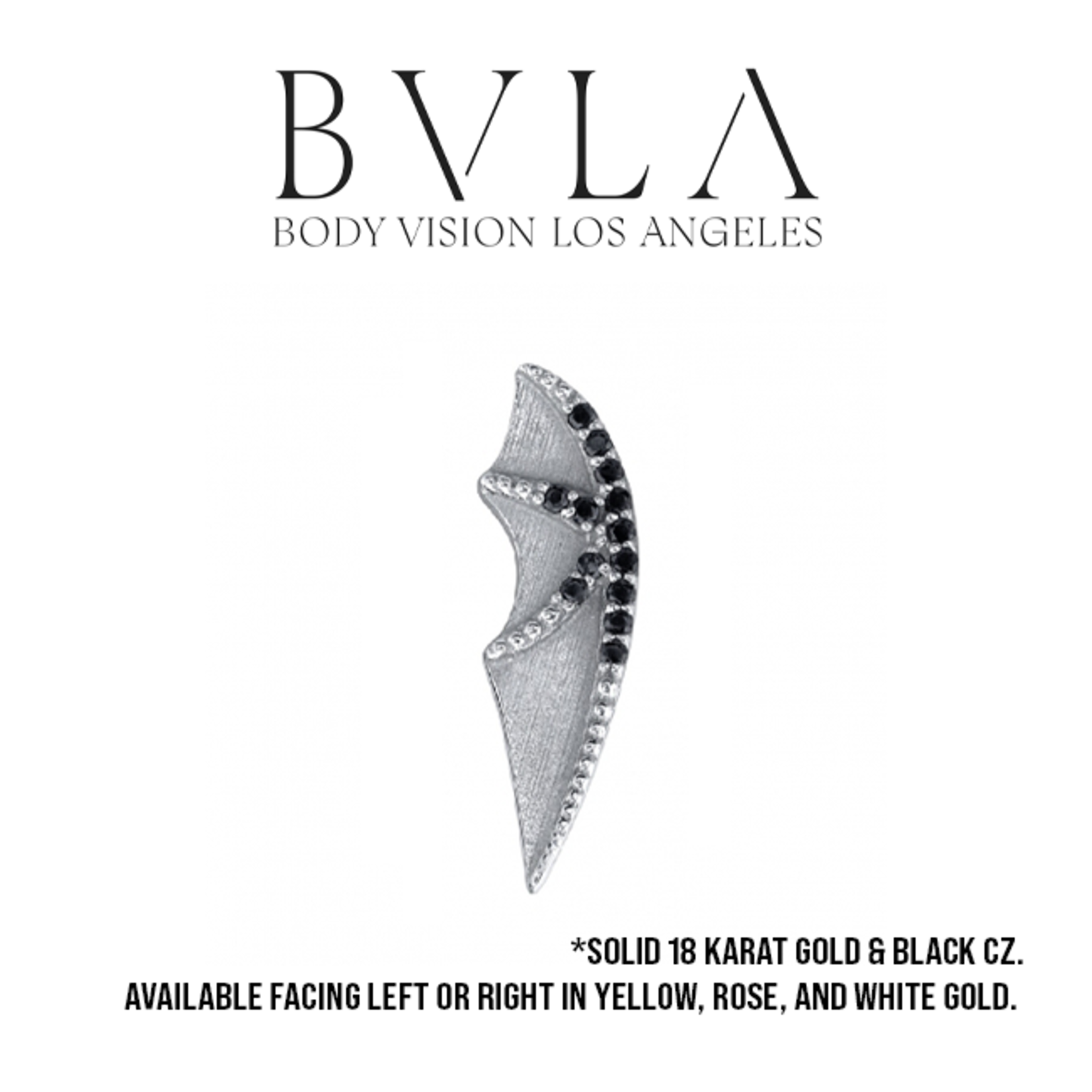 BVLA BVLA 5.0 "Bat Wing - Gem Digits" threaded end with 13x 1.0 black CZ